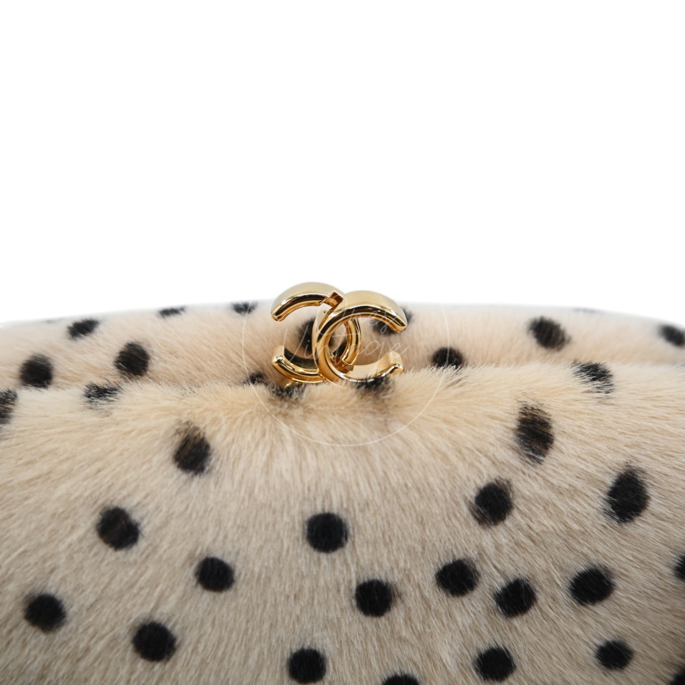 Chanel Pony Hair Cheetah Printed Lambskin Clutch GHW Beige Black Series T0