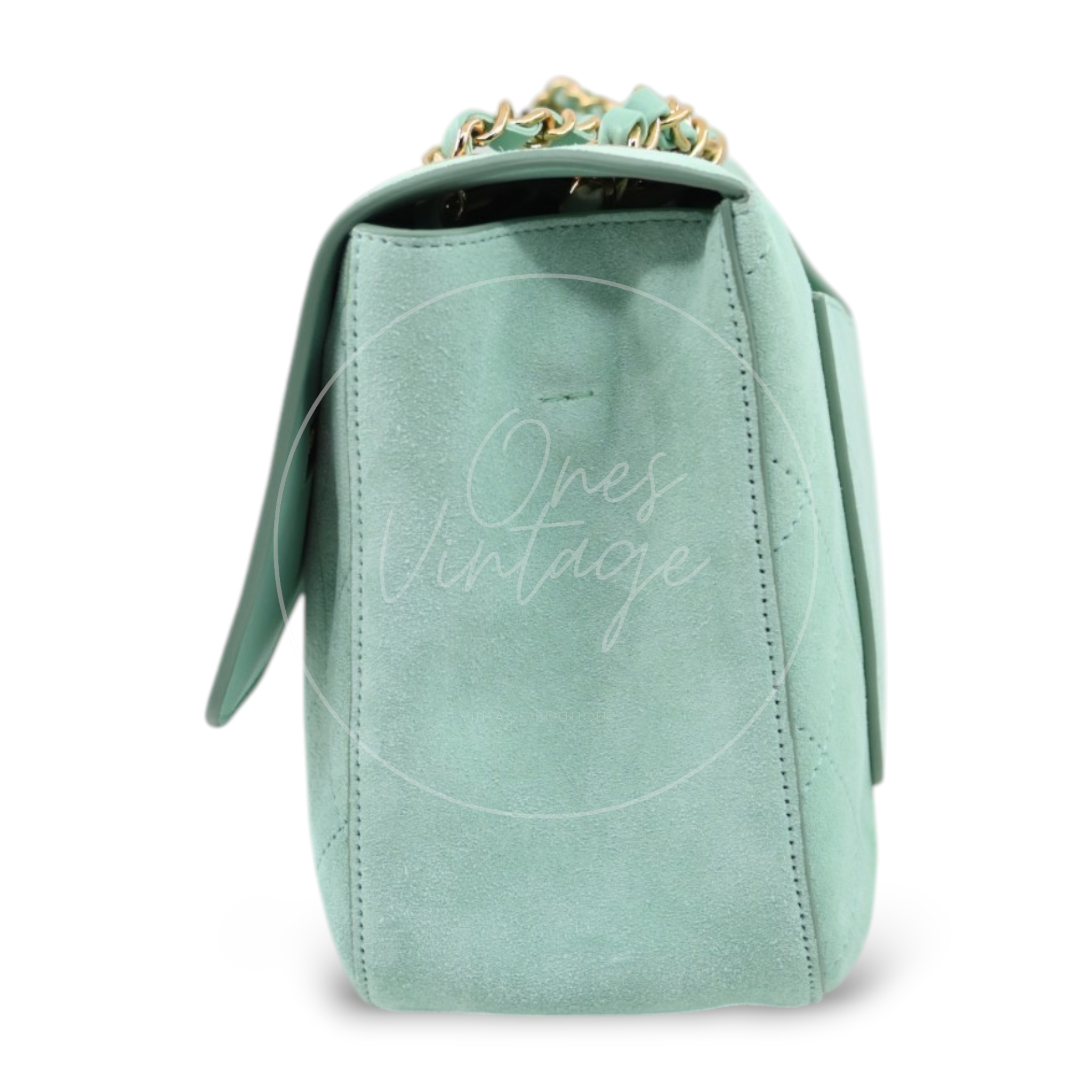 Chanel Green Suede Maxi 32cm GHW Sereis UE