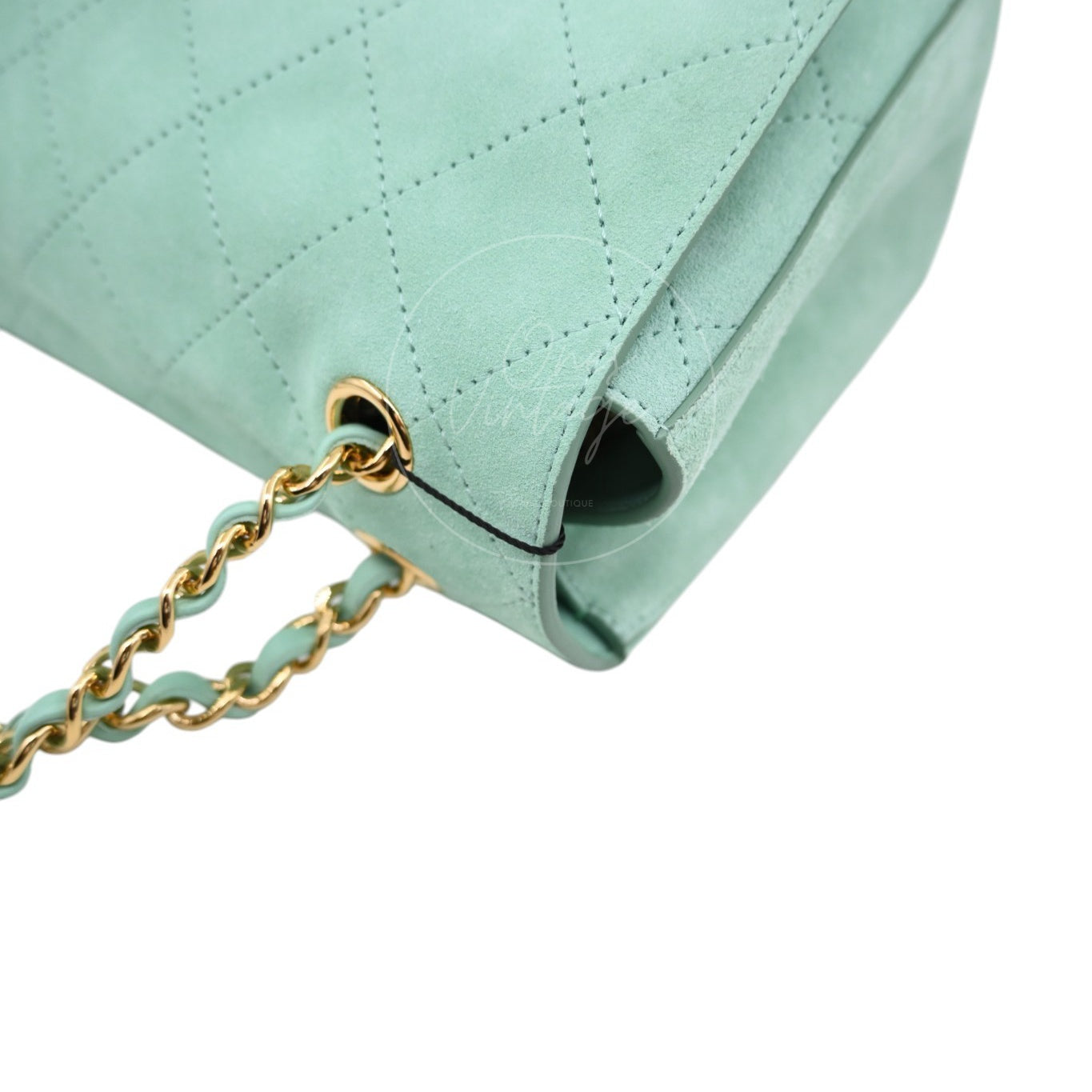 Chanel Green Suede Maxi 32cm GHW Sereis UE