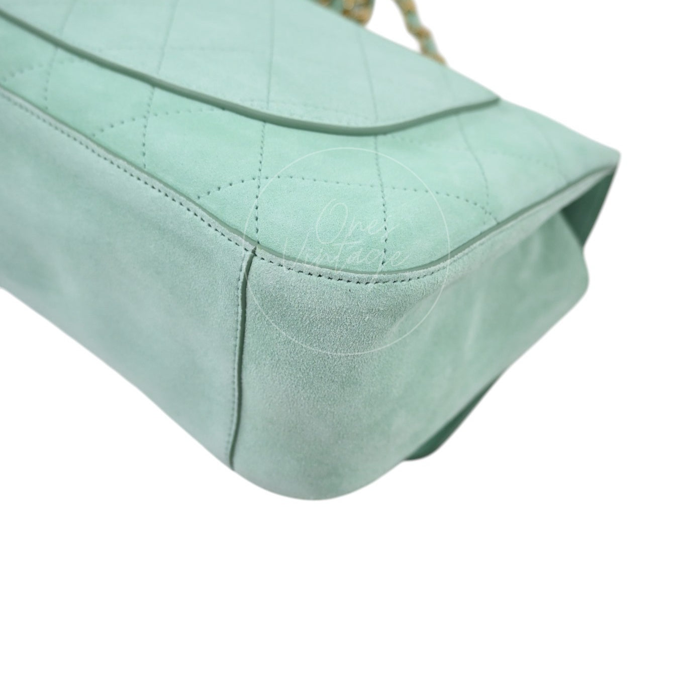 Chanel Green Suede Maxi 32cm GHW Sereis UE