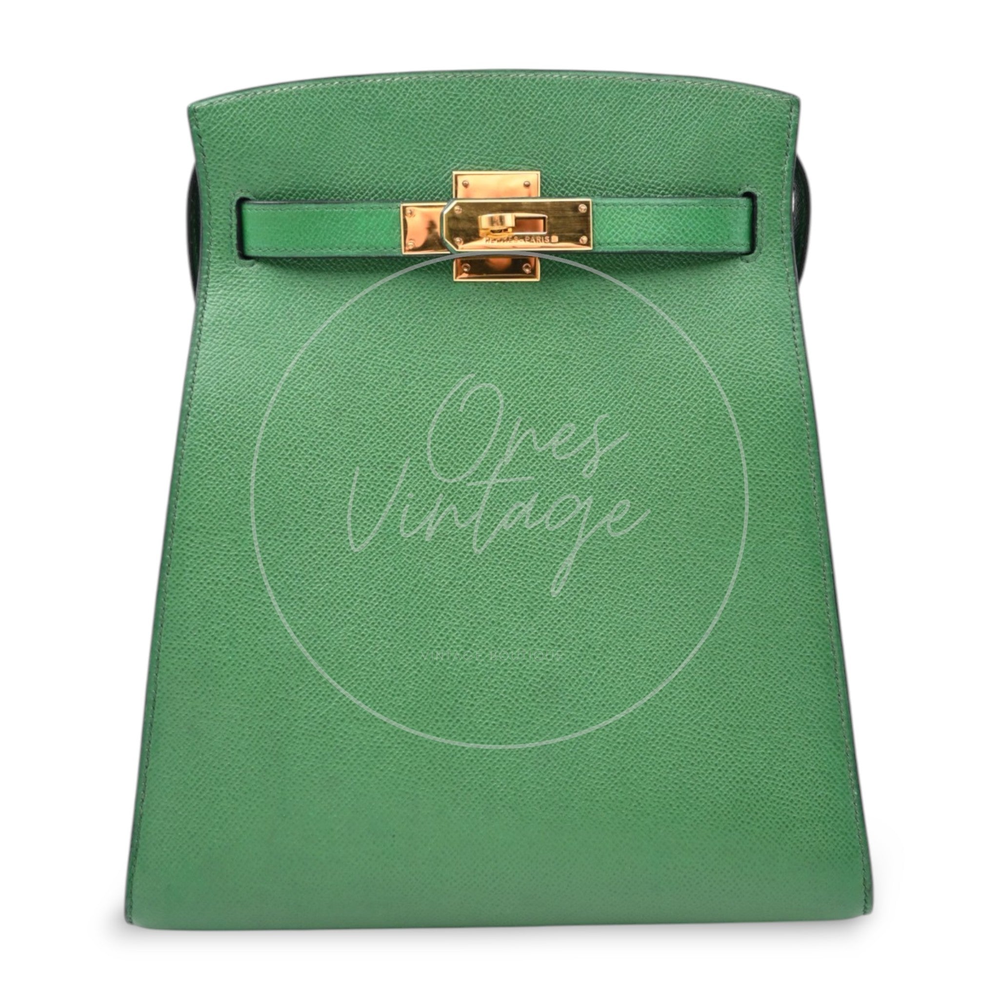 [Pre-owned] Hermes Kelly Sport Medium Green Bag