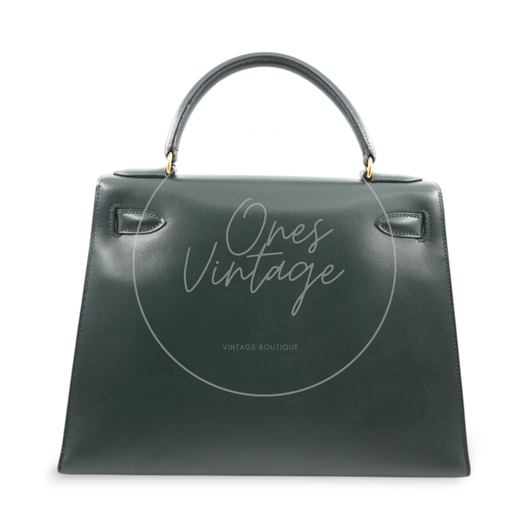 Hermes Kelly 28 Box Leather GHW Emerald Green Circle V
