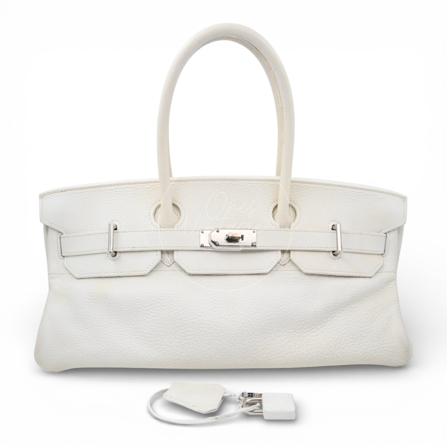 [Pre-owned] Hermes Birkin Shoulder White PHW Square I