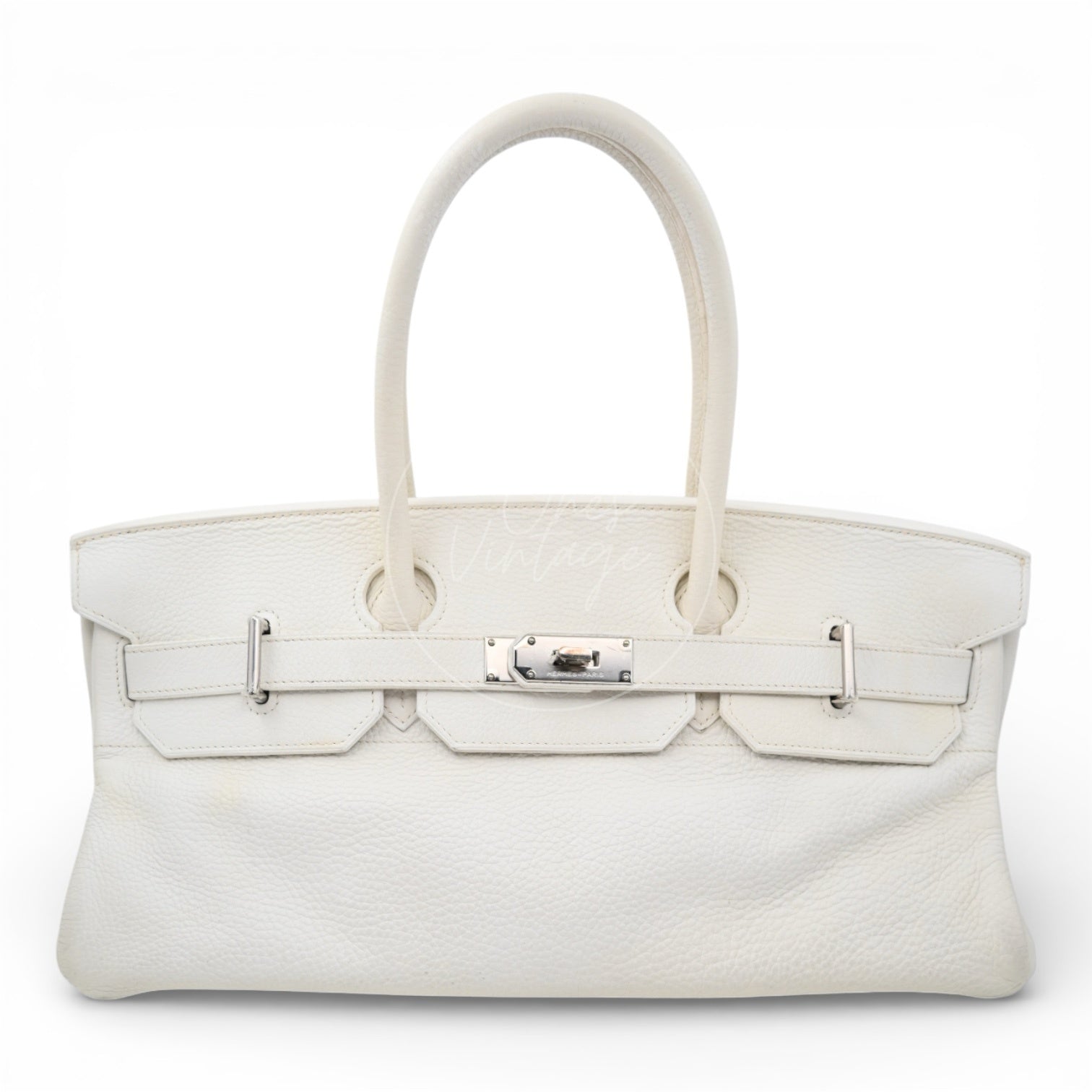 [Pre-owned] Hermes Birkin Shoulder White PHW Square I