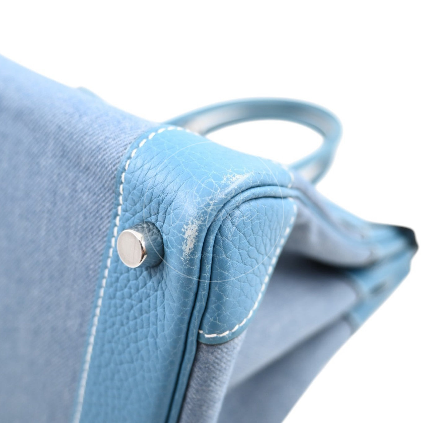 Hermes Birkin 30 Denim Tolie PHW Blue Square J