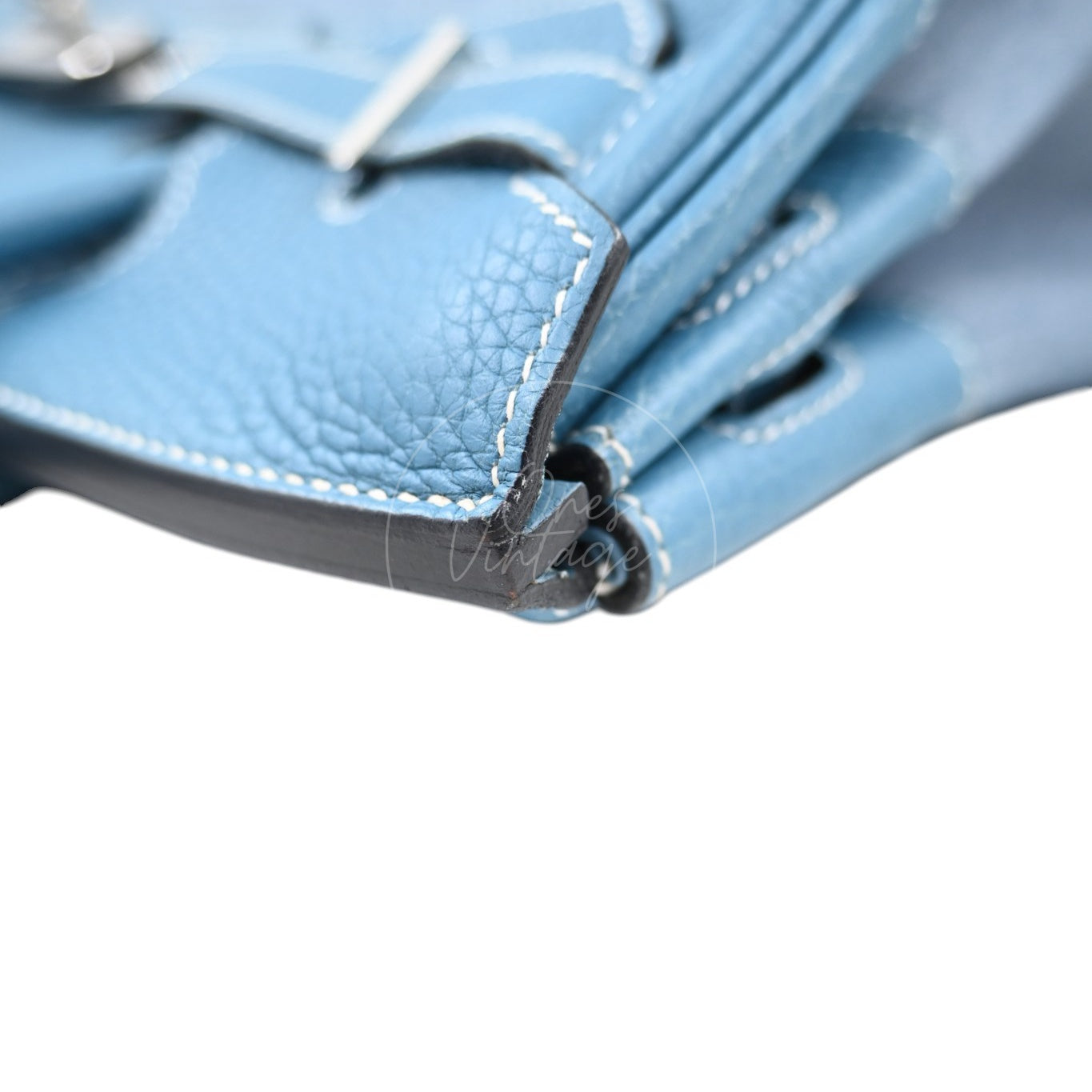 Hermes Birkin 30 Denim Tolie PHW Blue Square J