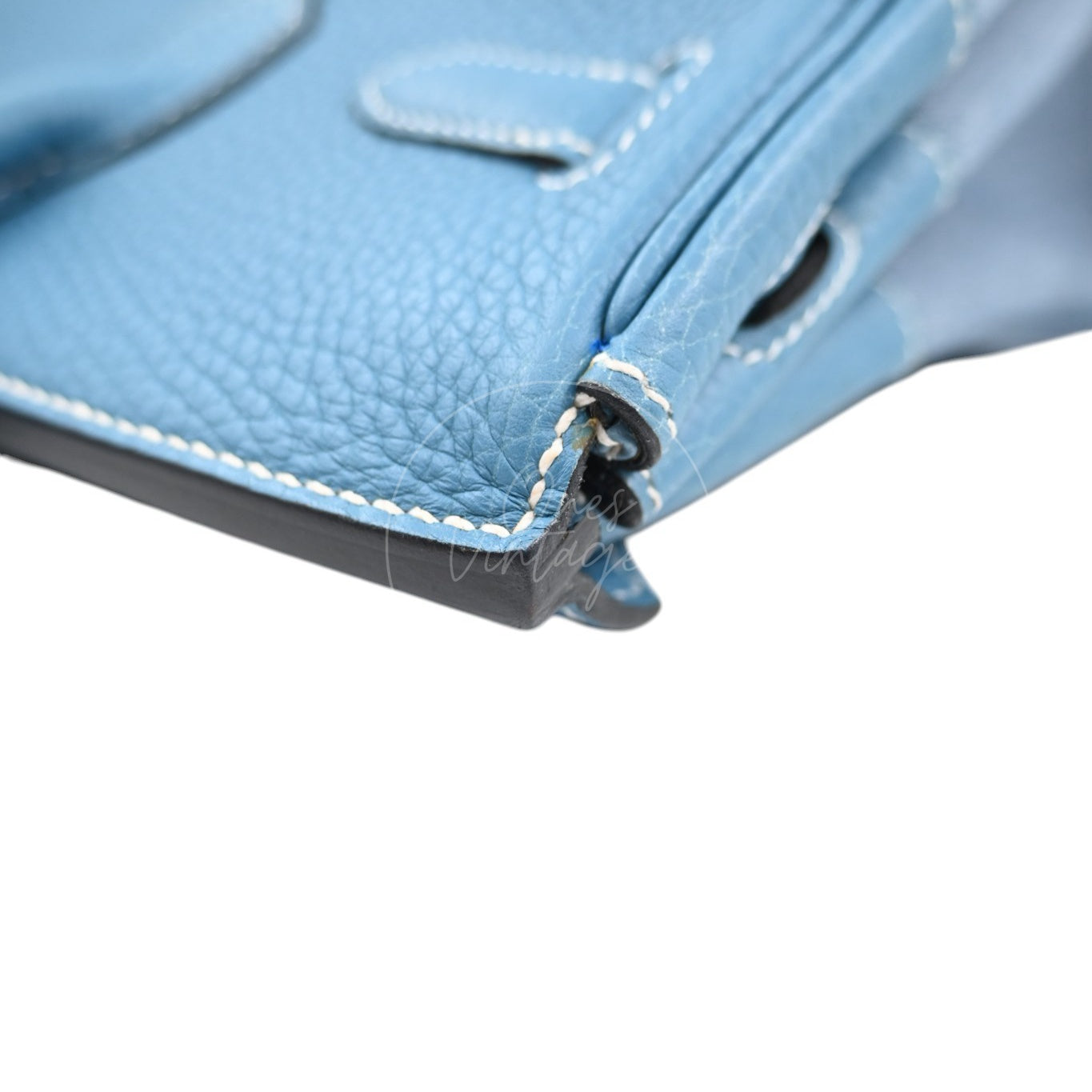 Hermes Birkin 30 Denim Tolie PHW Blue Square J