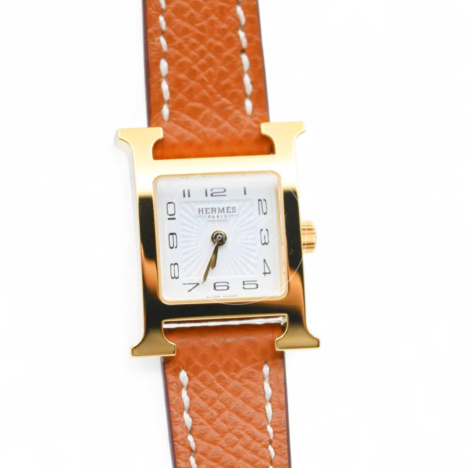 [Unuesd] Hermes Heure H Watch Small Model 25mm Quartz SS White Dial