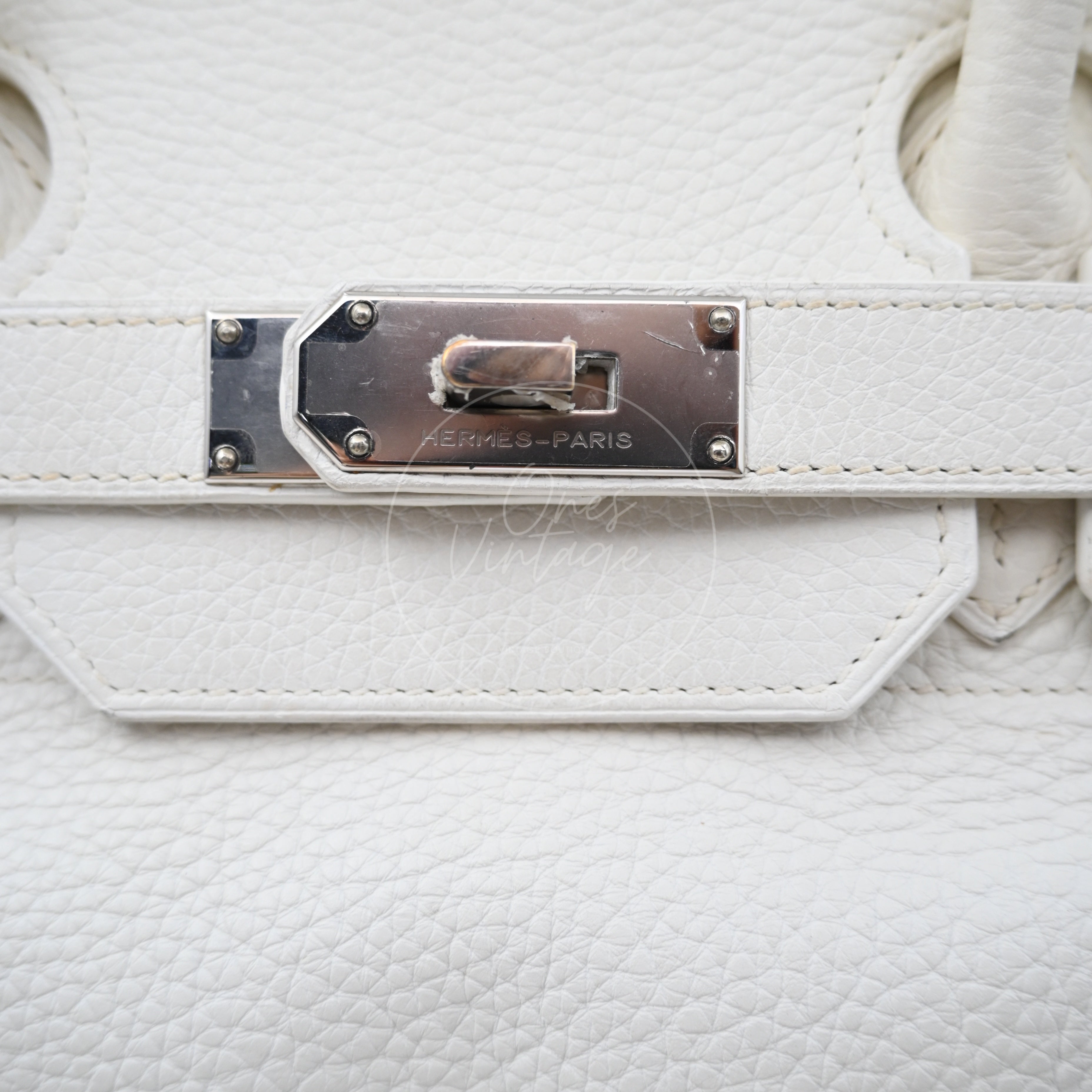 [Pre-owned] Hermes Birkin Shoulder White PHW Square I