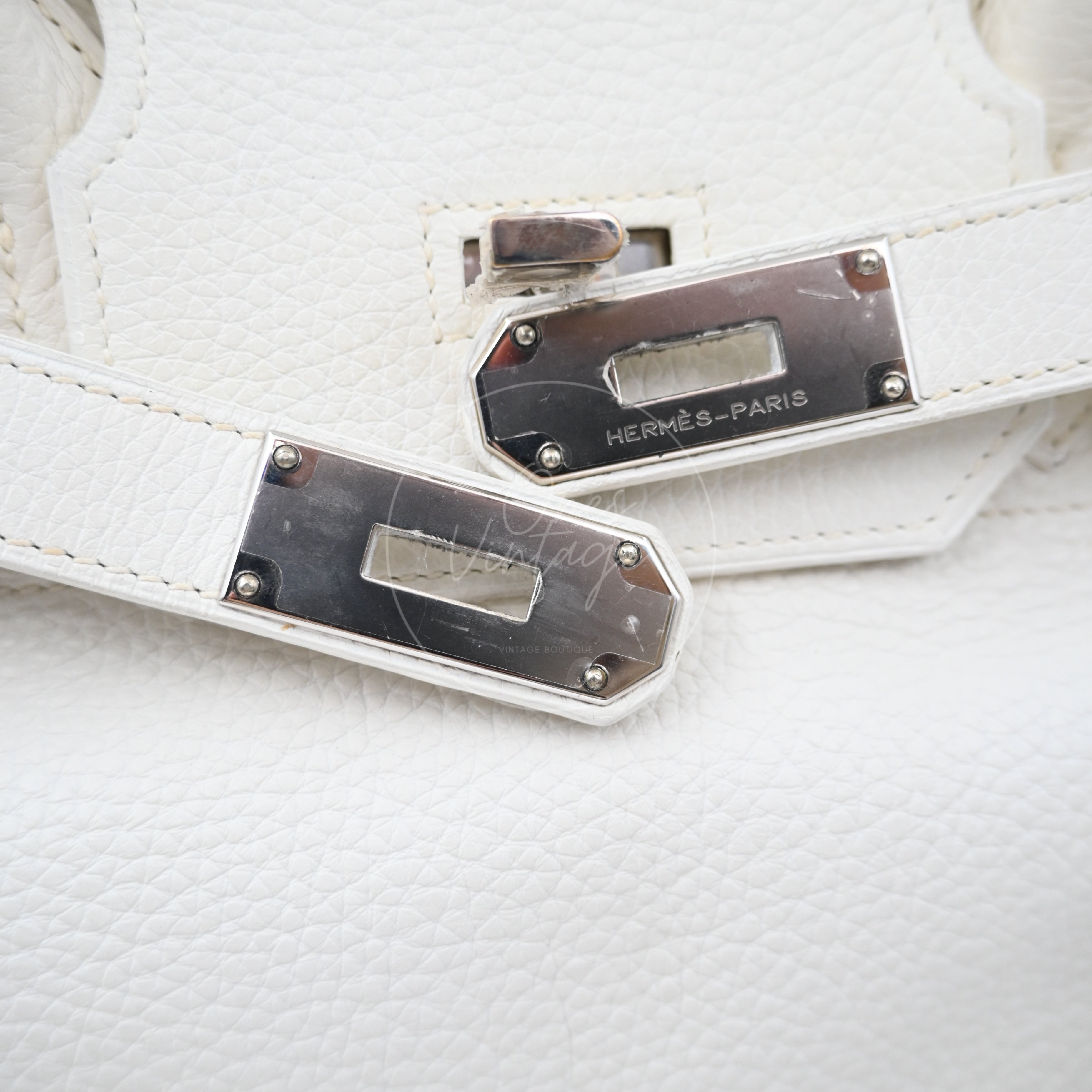 [Pre-owned] Hermes Birkin Shoulder White PHW Square I