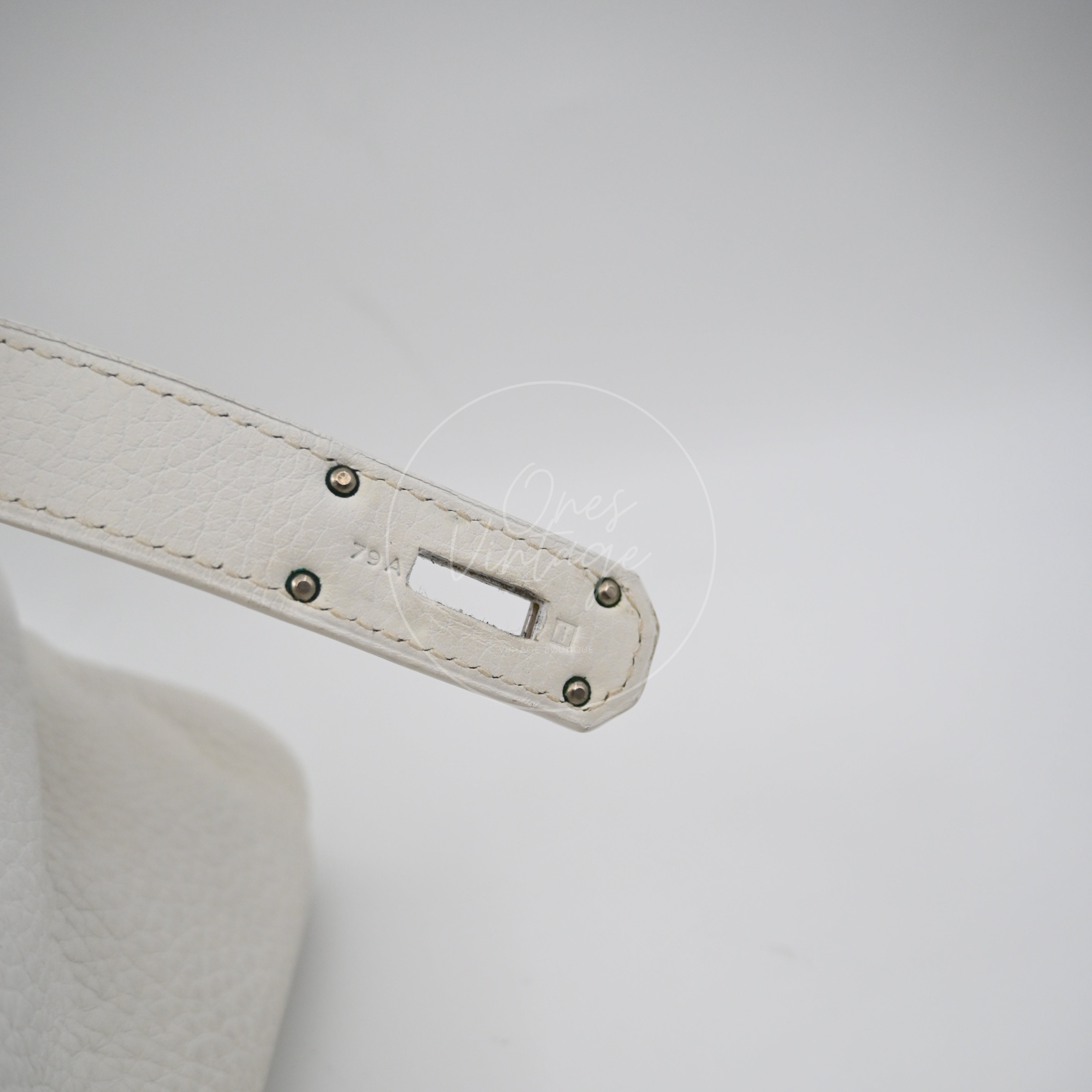 [Pre-owned] Hermes Birkin Shoulder White PHW Square I