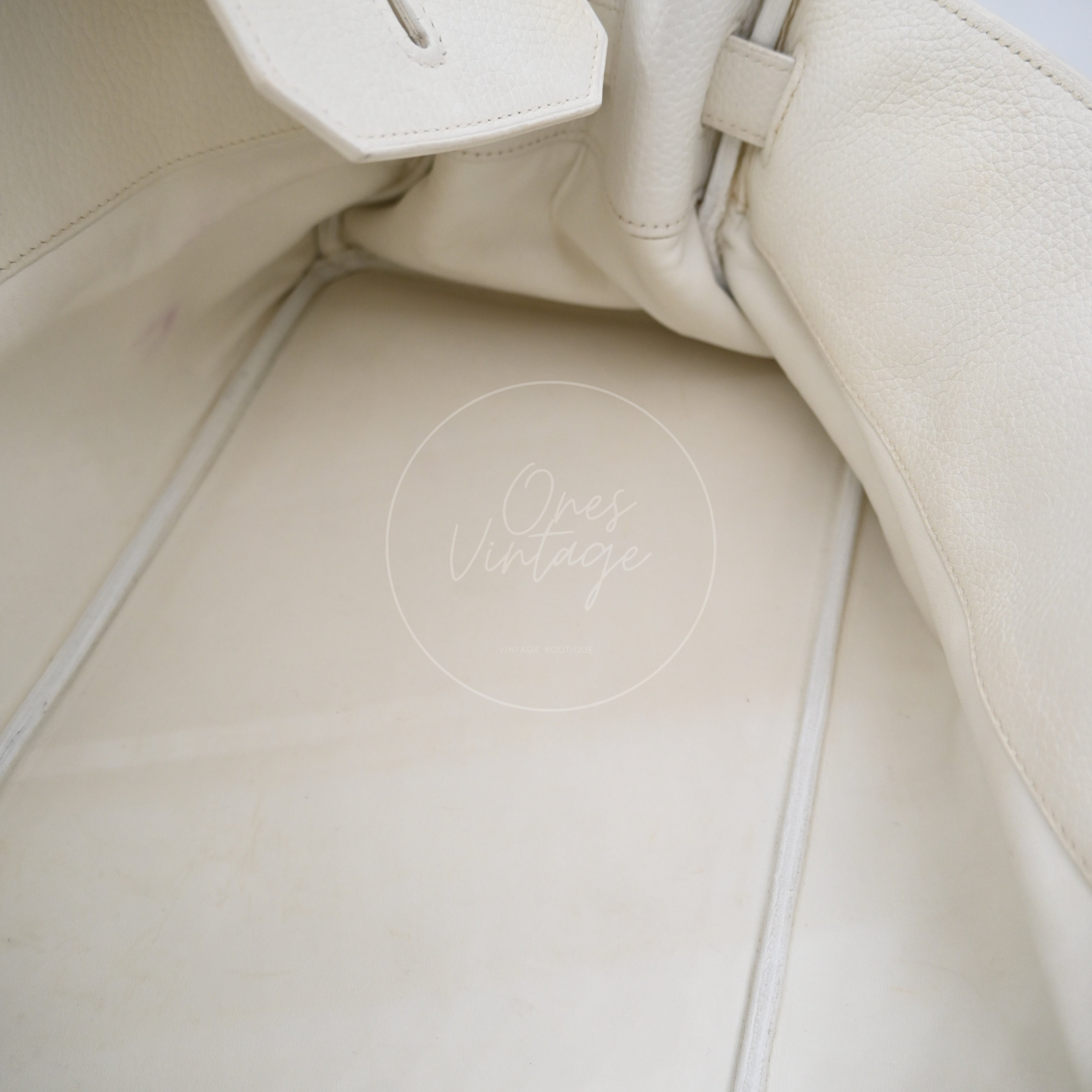 [Pre-owned] Hermes Birkin Shoulder White PHW Square I