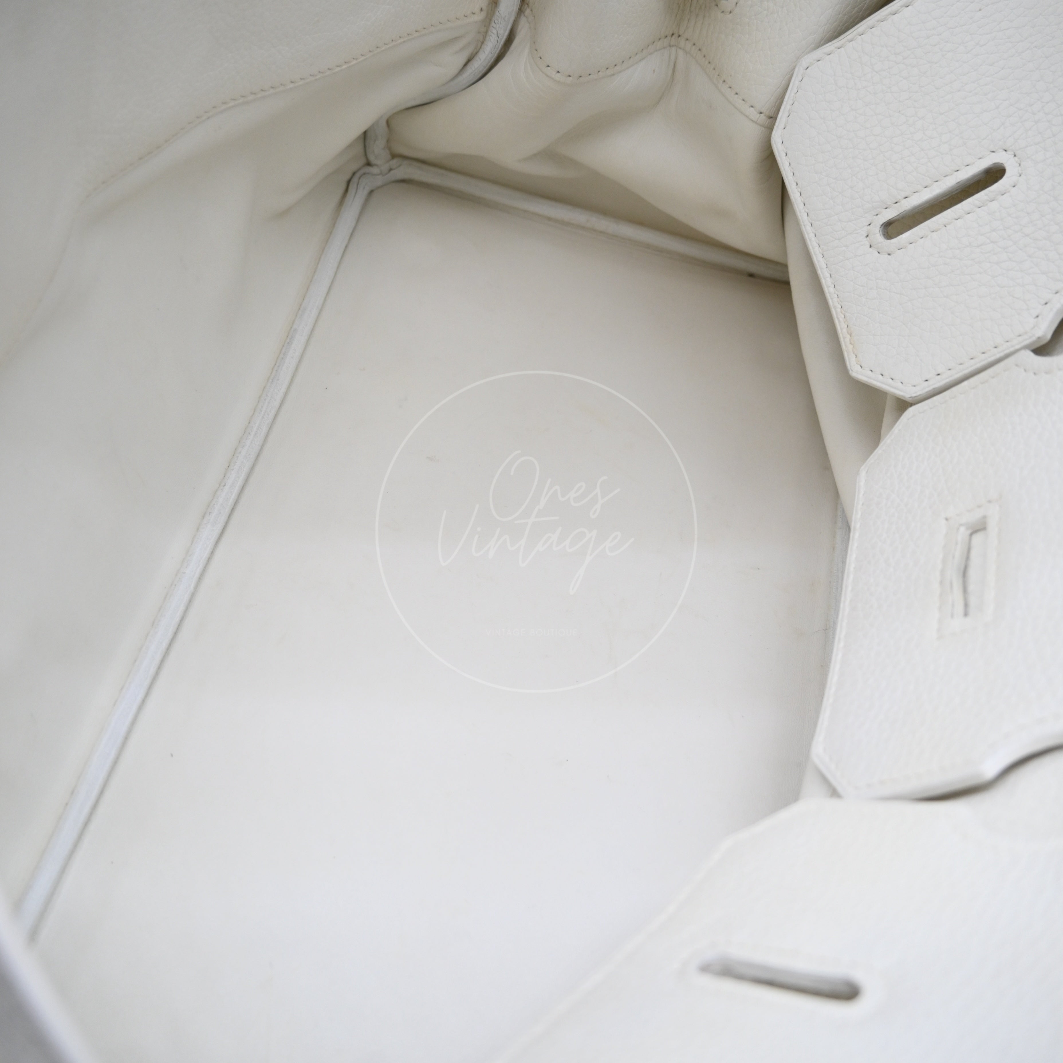 [Pre-owned] Hermes Birkin Shoulder White PHW Square I