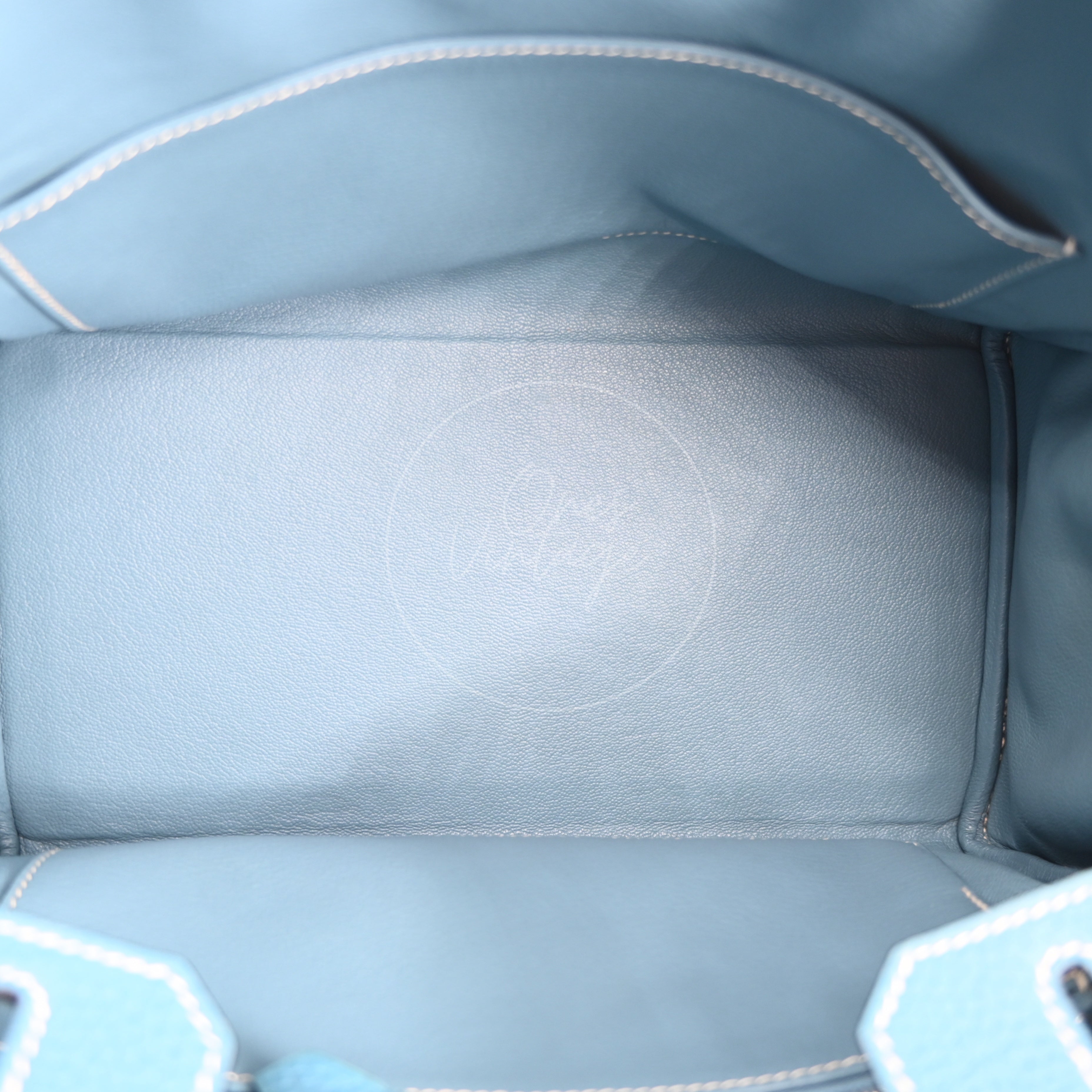 Hermes Birkin 30 Denim Tolie PHW Blue Square J