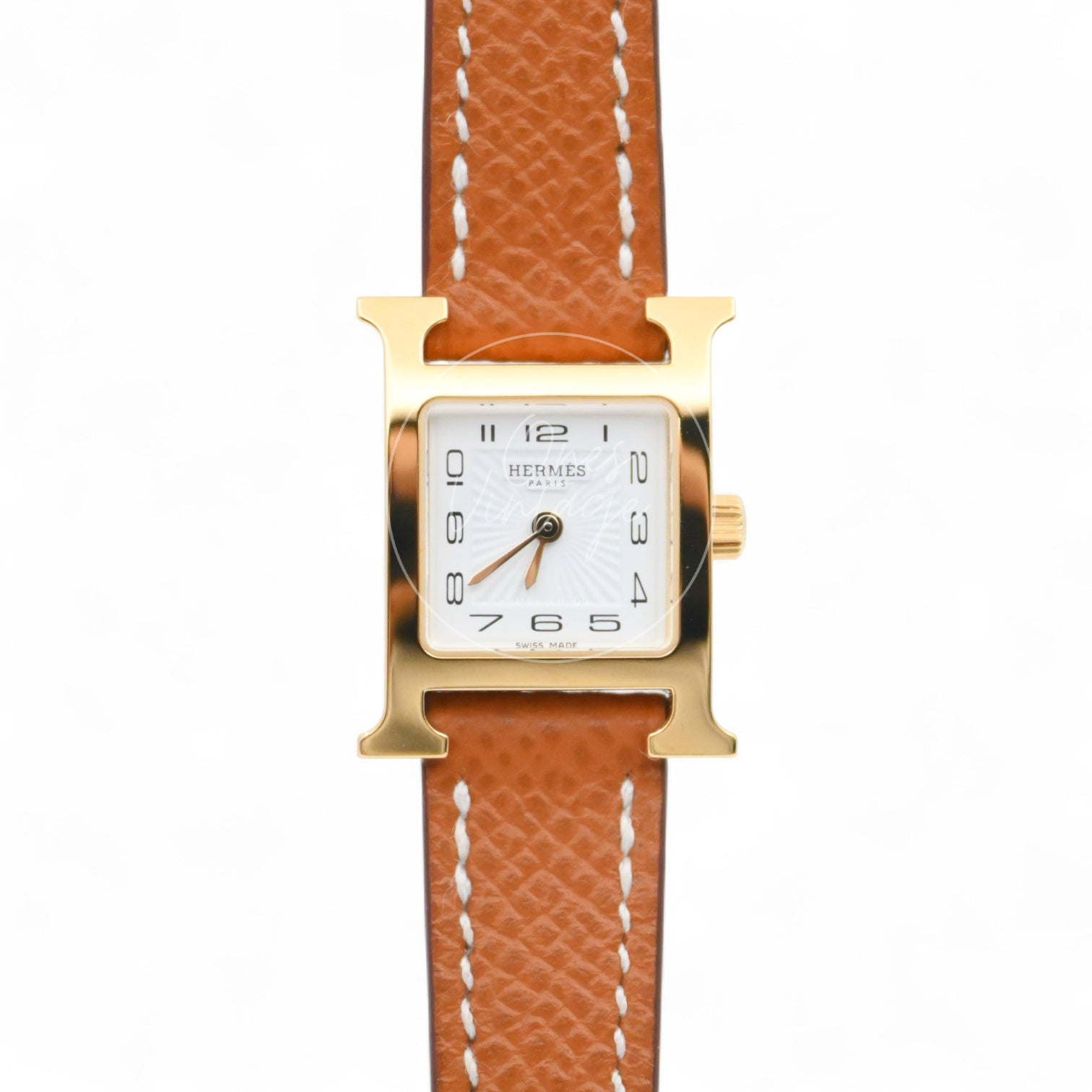 [Unuesd] Hermes Heure H Watch Small Model 25mm Quartz SS White Dial