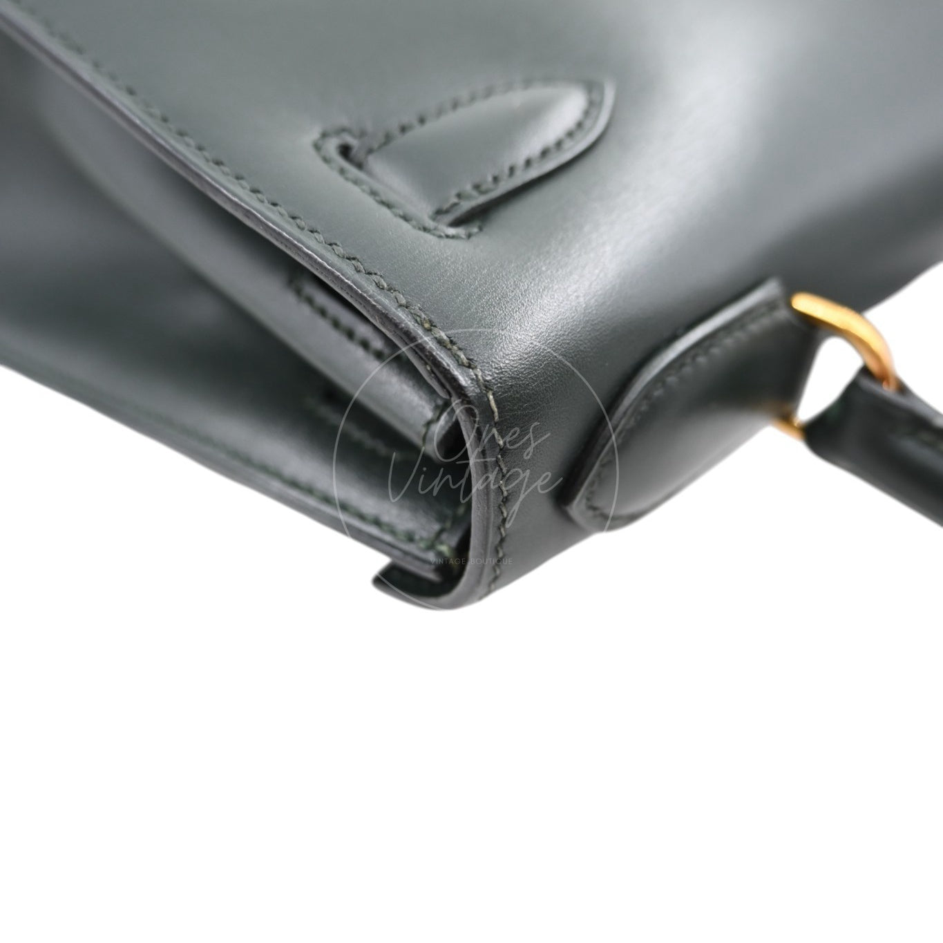 Hermes Kelly 28 Box Leather GHW Emerald Green Circle V