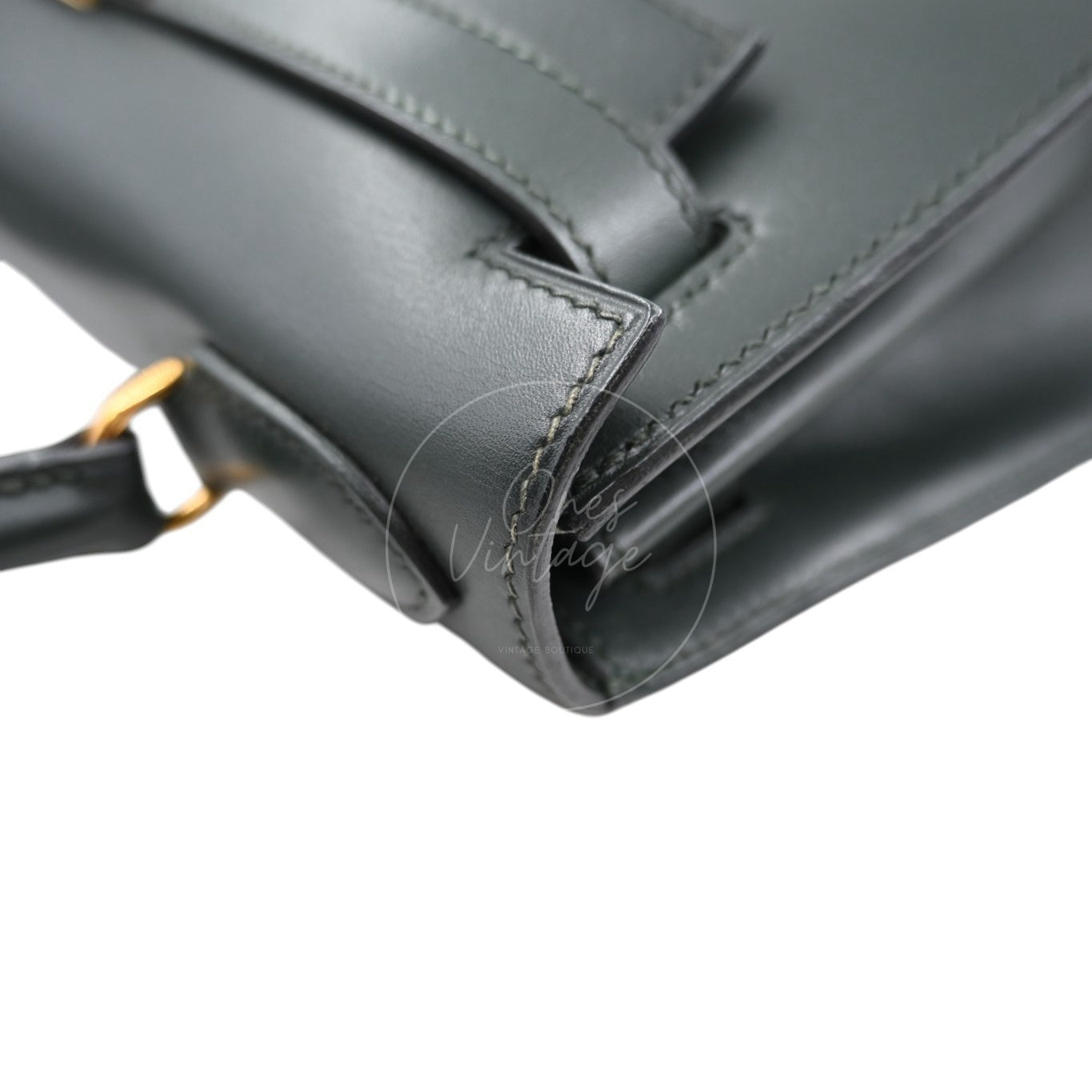 Hermes Kelly 28 Box Leather GHW Emerald Green Circle V
