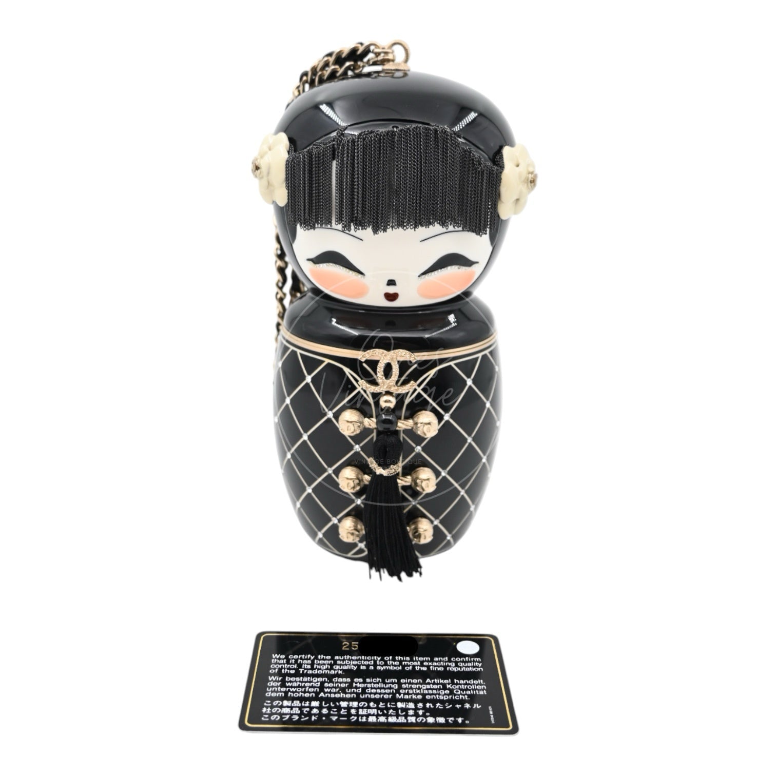 [Pre-owned] Chanel Black Resin Paris-Shanghai Doll Evening Bag