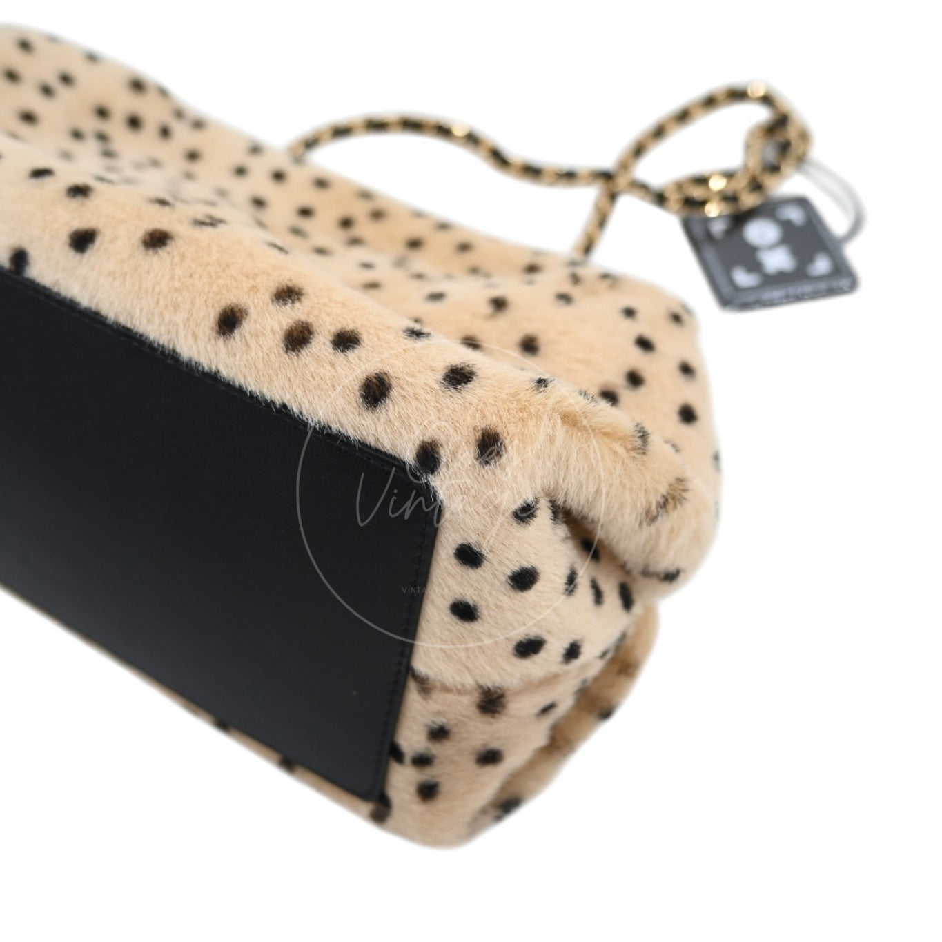 Chanel Pony Hair Cheetah Printed Lambskin Clutch GHW Beige Black Series ET