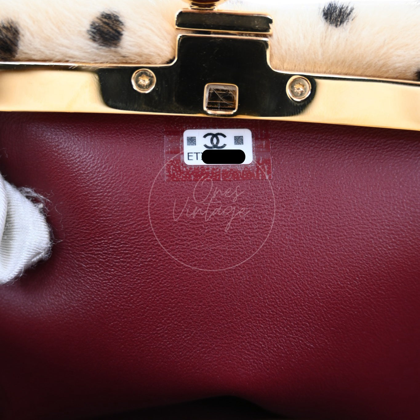 Chanel Pony Hair Cheetah Printed Lambskin Clutch GHW Beige Black Series ET