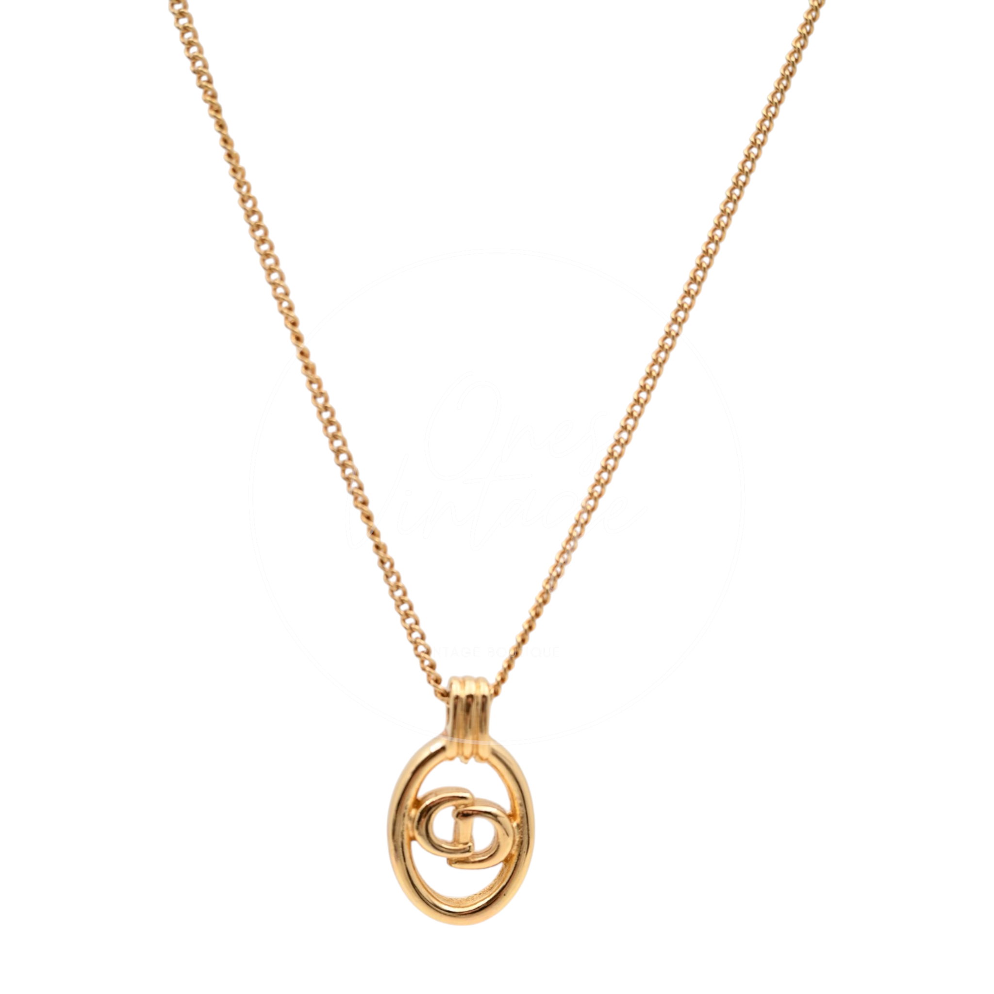 Christian Dior CD Pendant Necklace