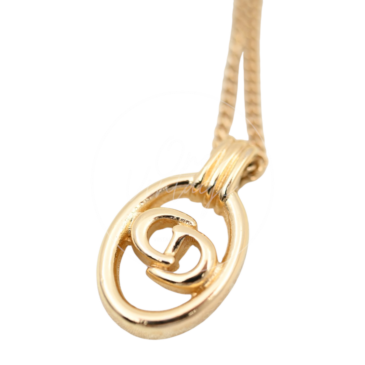 Christian Dior CD Pendant Necklace