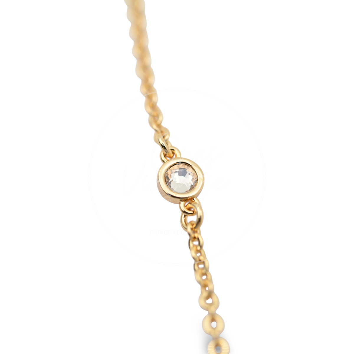 Christian Dior Gold Tone Heart Dior Motif Necklace