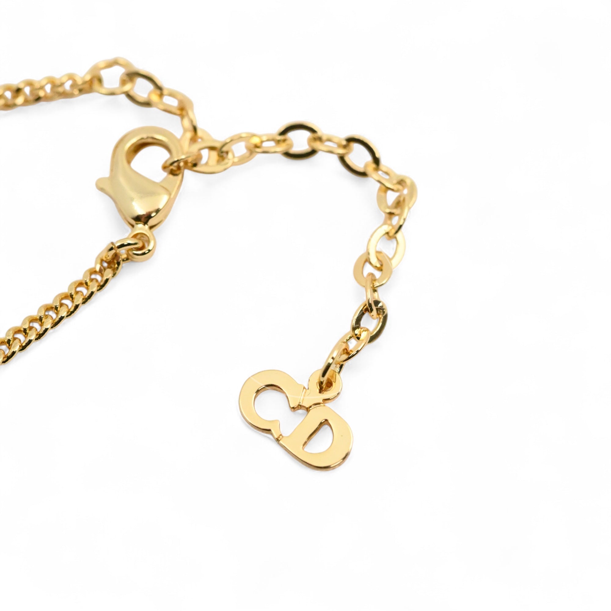[Pre-owned] Christian Dior Crystal-embellished Logo-pendant Necklace