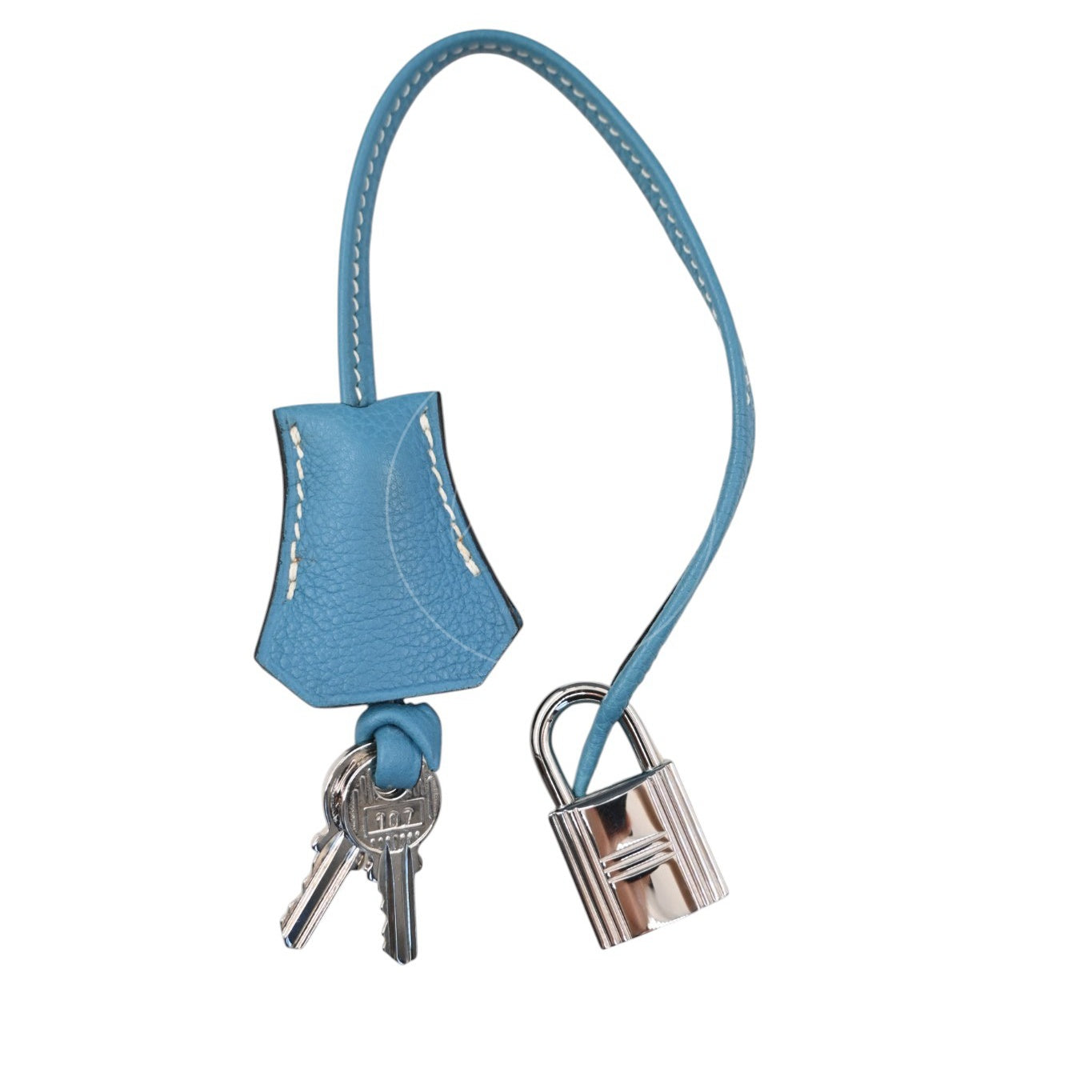 Hermes Birkin 30 Denim Tolie PHW Blue Square F