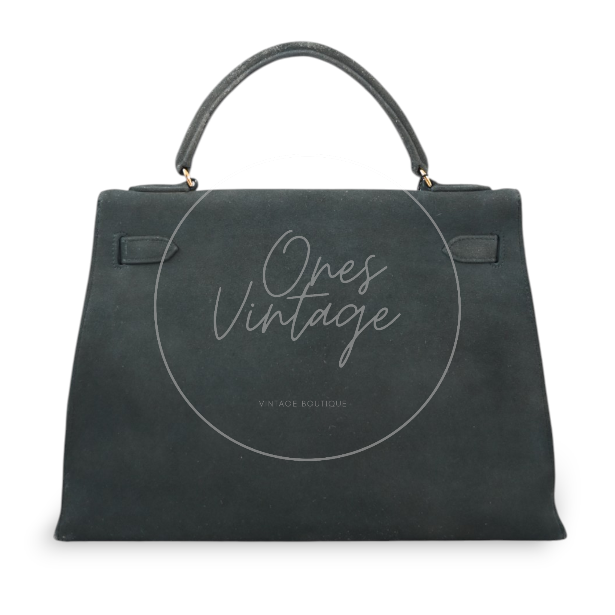 Hermes Kelly 32 Suede GHW Green Circle S