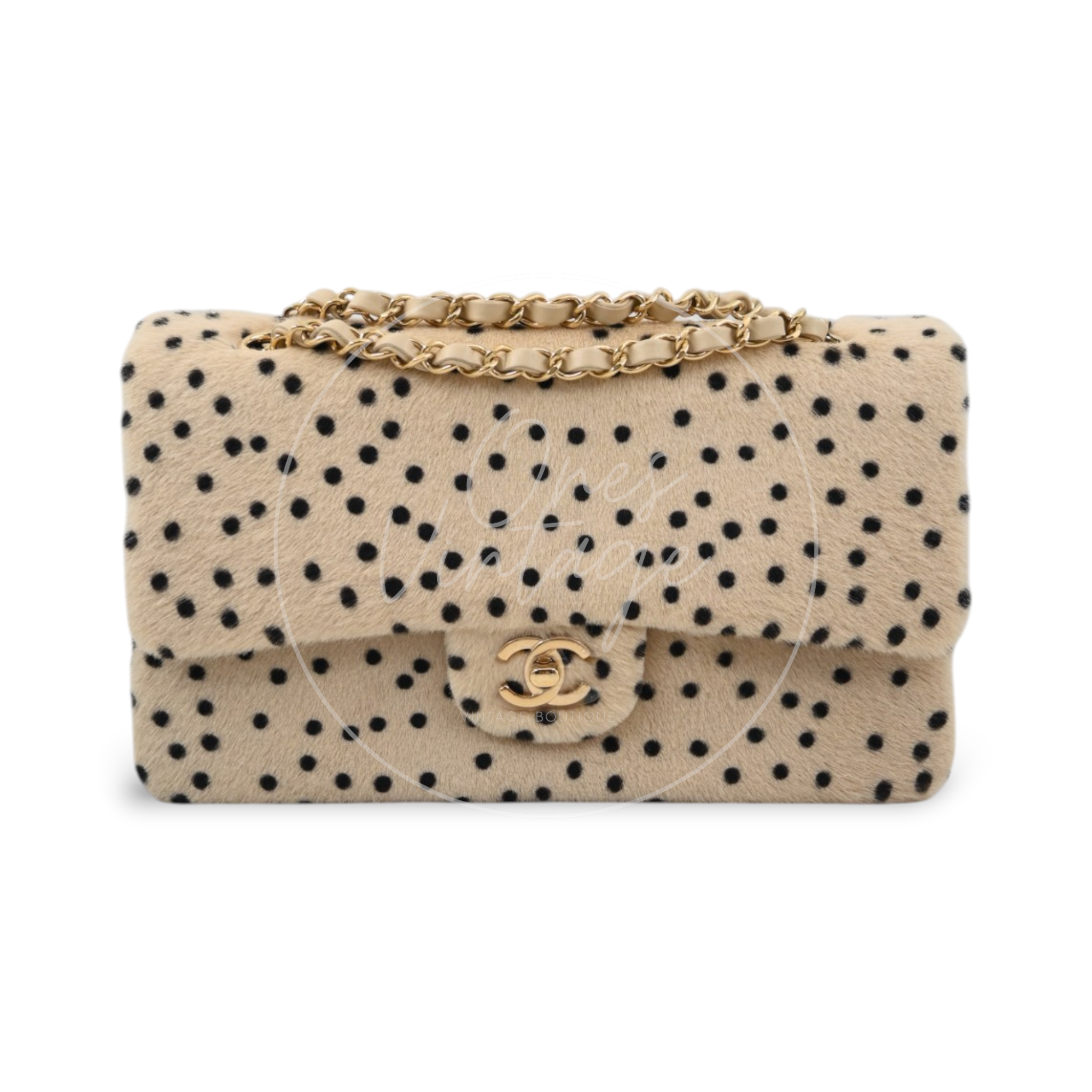 Chanel Classic Flap Bag 25 Cheetah Printed Pony Hair GHW Brown Series UP
