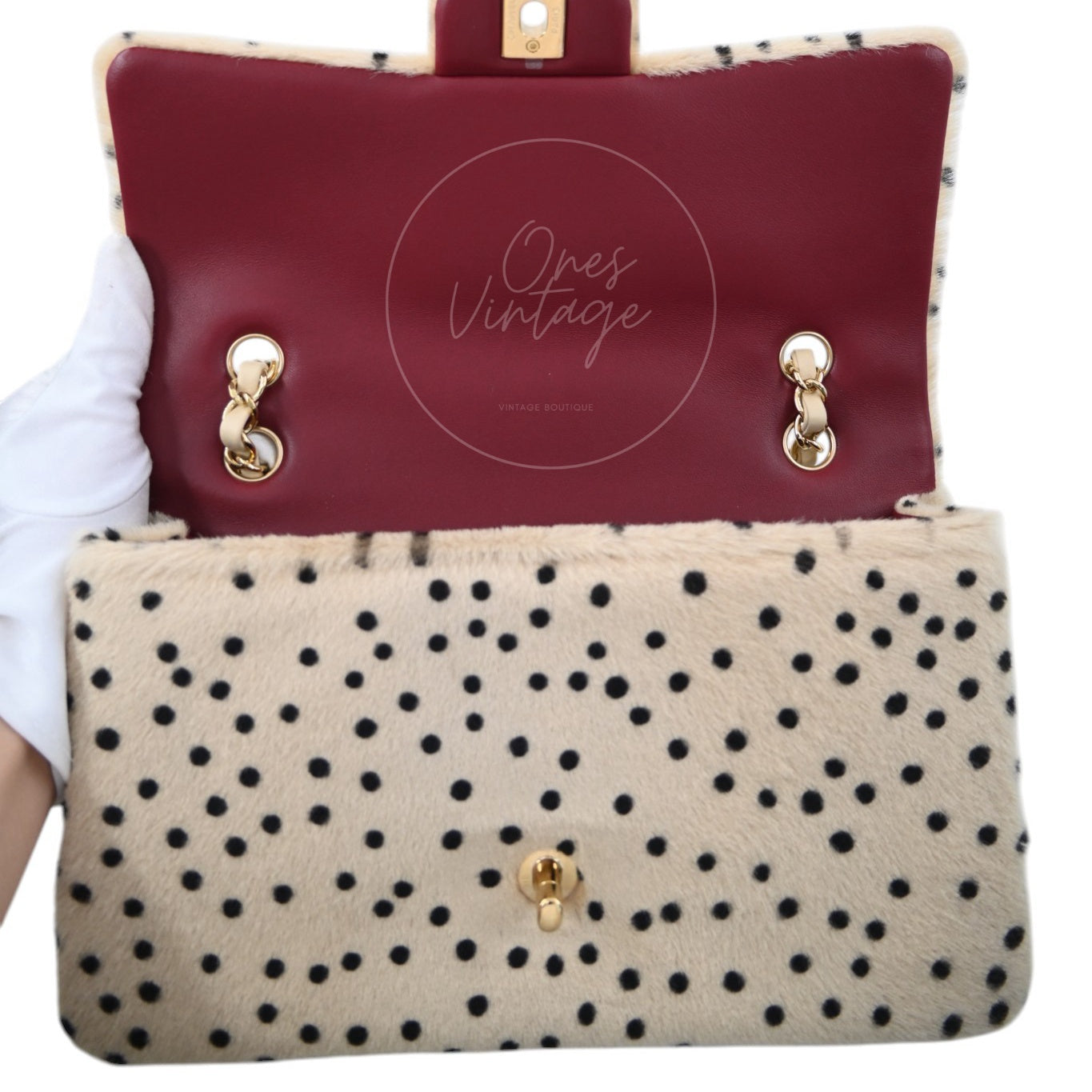 Chanel Classic Flap Bag 25 Cheetah Printed Pony Hair GHW Brown Series UP