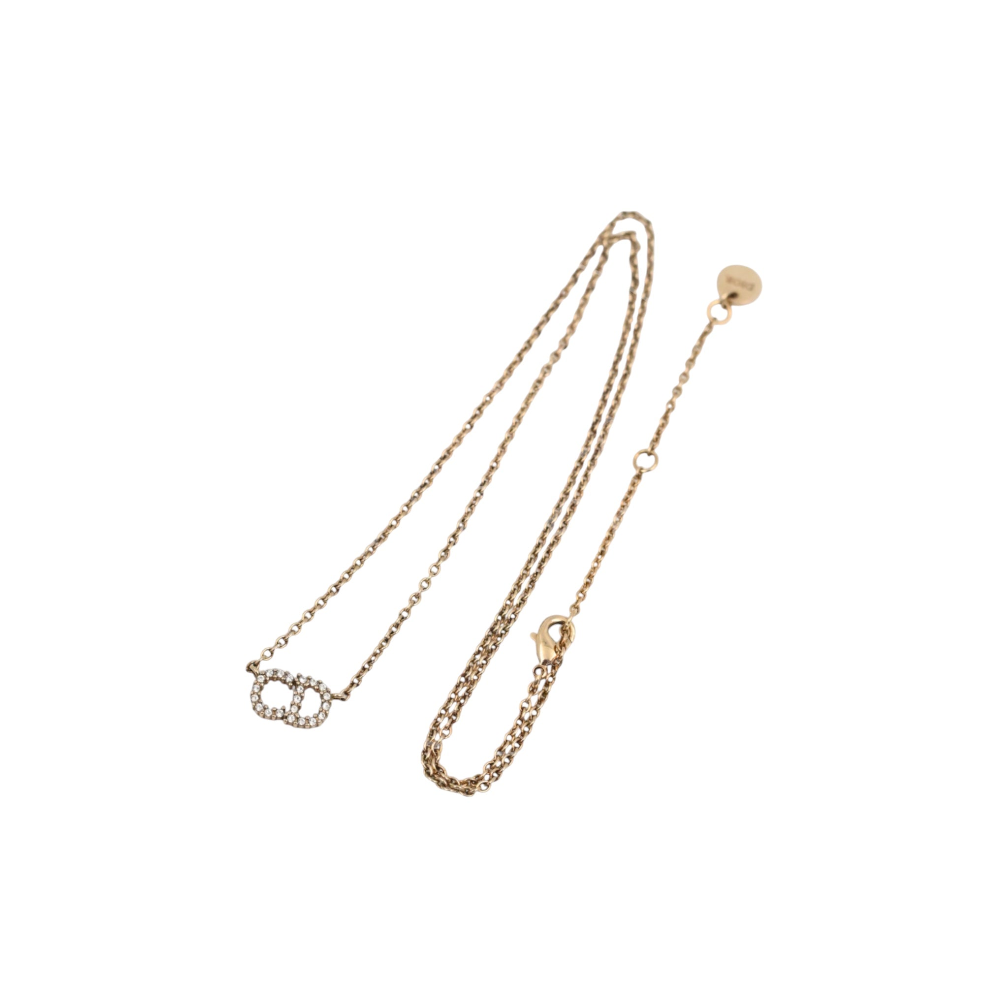 [Pre-owned] Dior Clair D Lune Crystal Gold Necklace