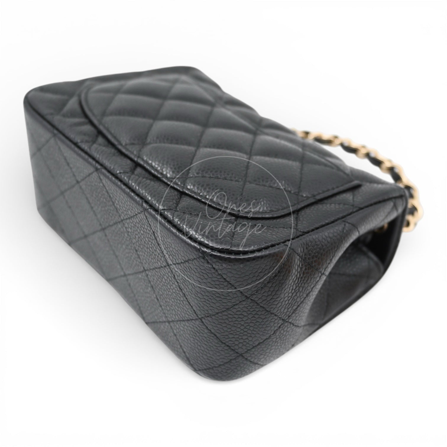 [Pre-owned] Chanel Mini Square Black Caviar Series 25 Flap Bag