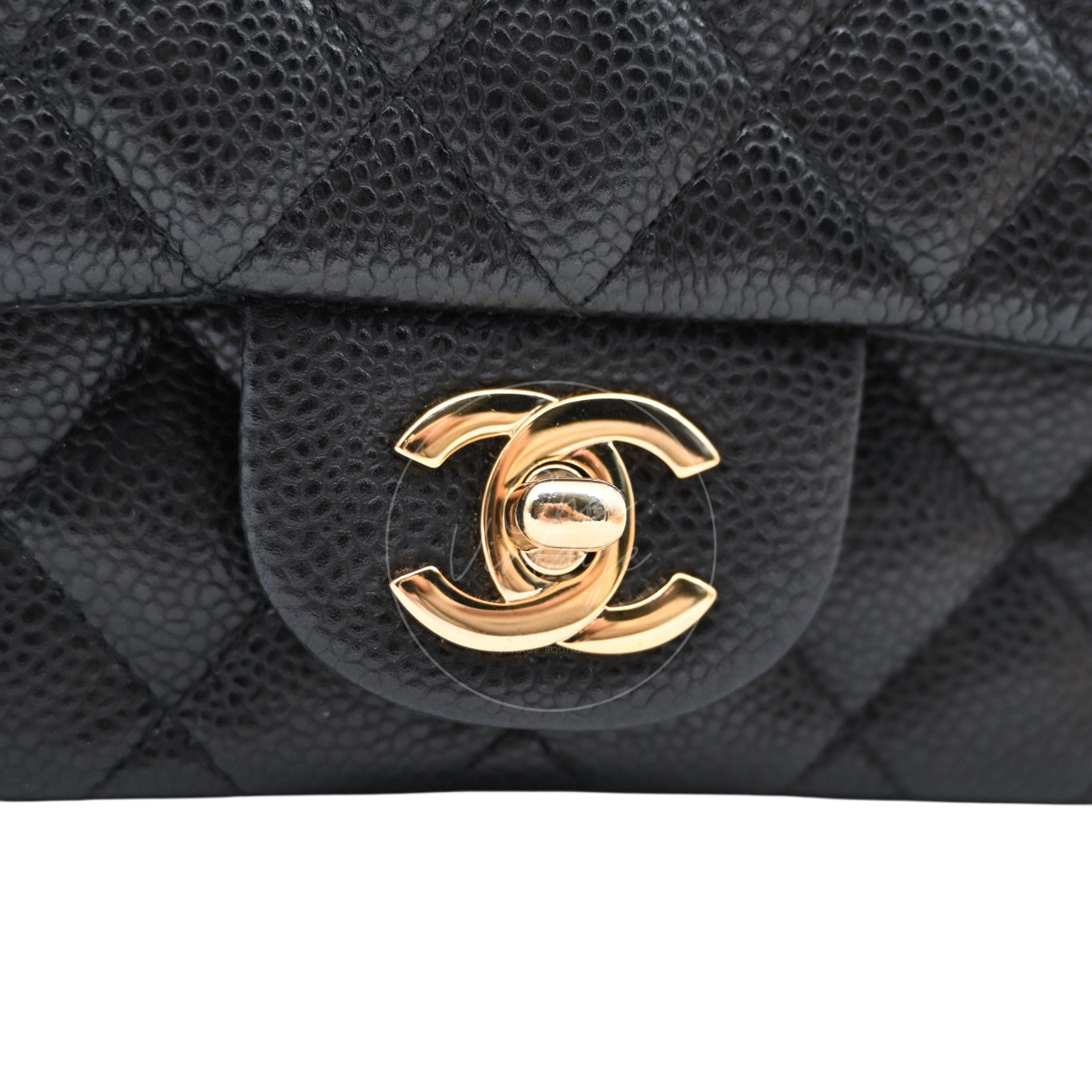 [Pre-owned] Chanel Mini Square Black Caviar Series 25 Flap Bag