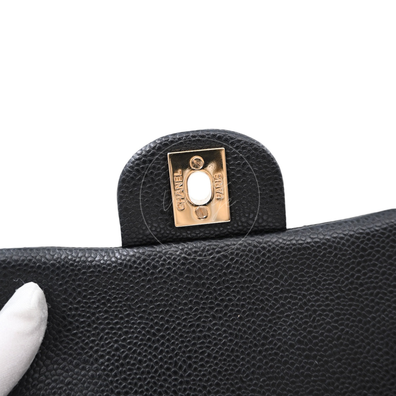 [Pre-owned] Chanel Mini Square Black Caviar Series 25 Flap Bag