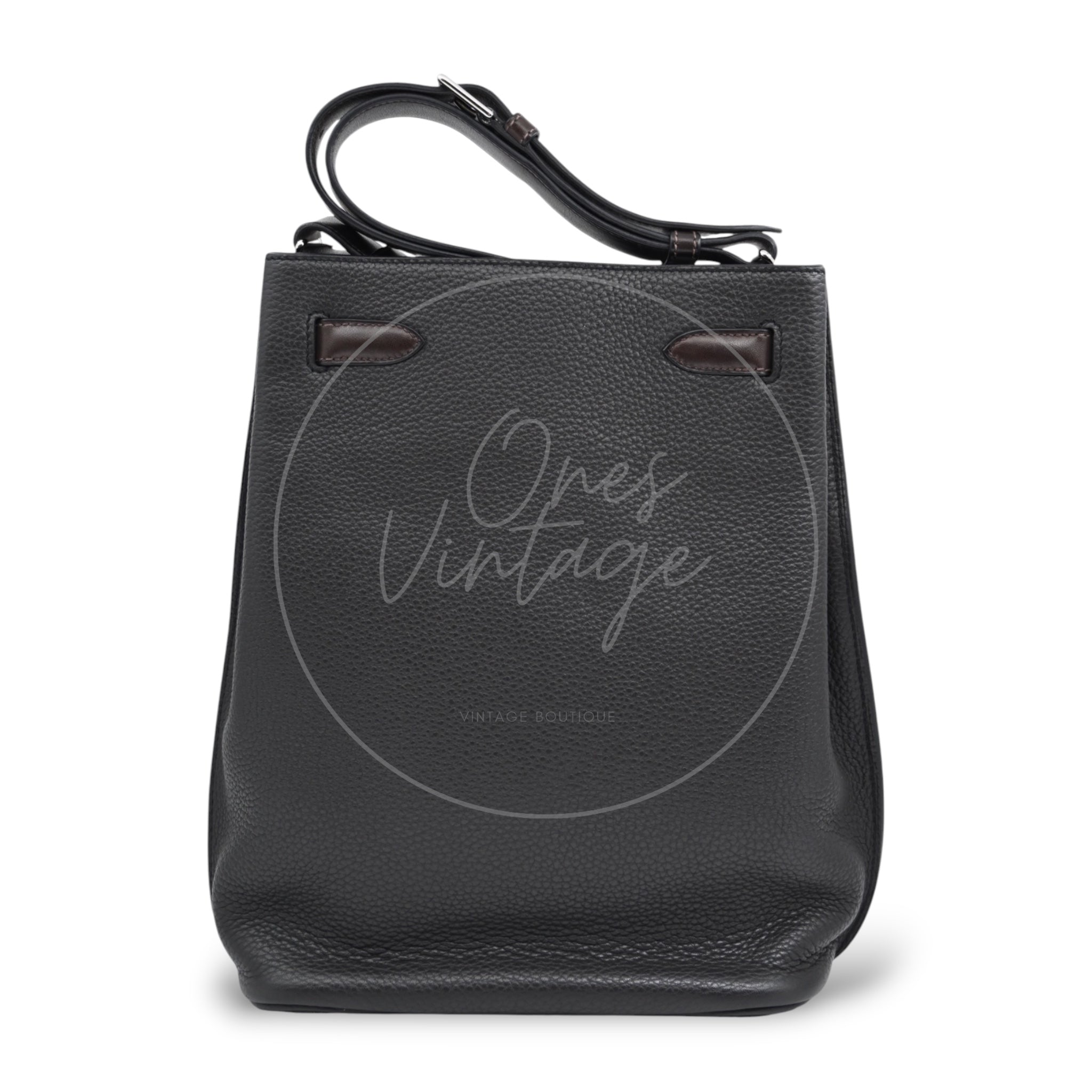[Pre-owned] Hermes So Kelly 22 Black x Ebene