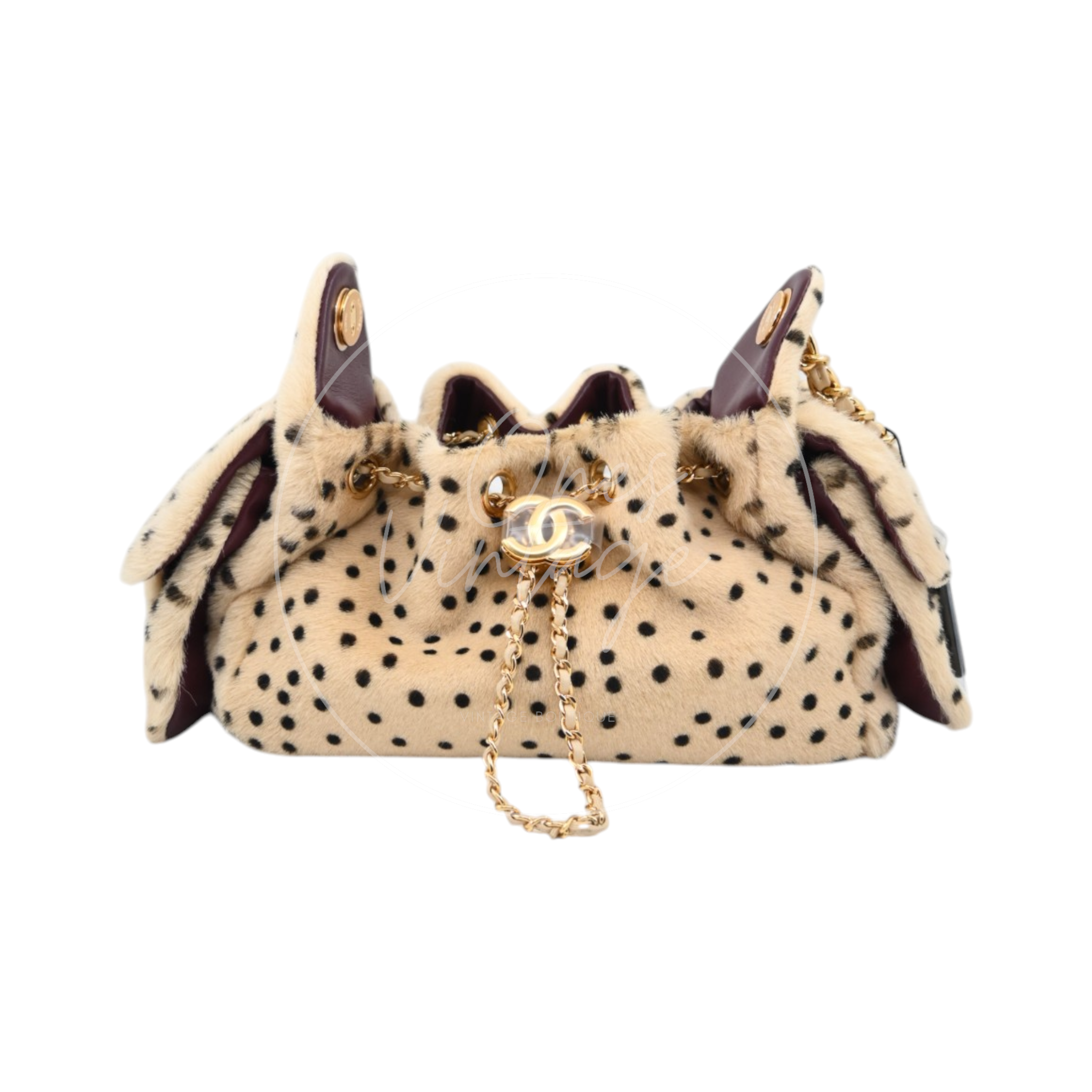 Chanel 25 Bag Mini Pony Hair Cheetah GHW Beige Black Series JX
