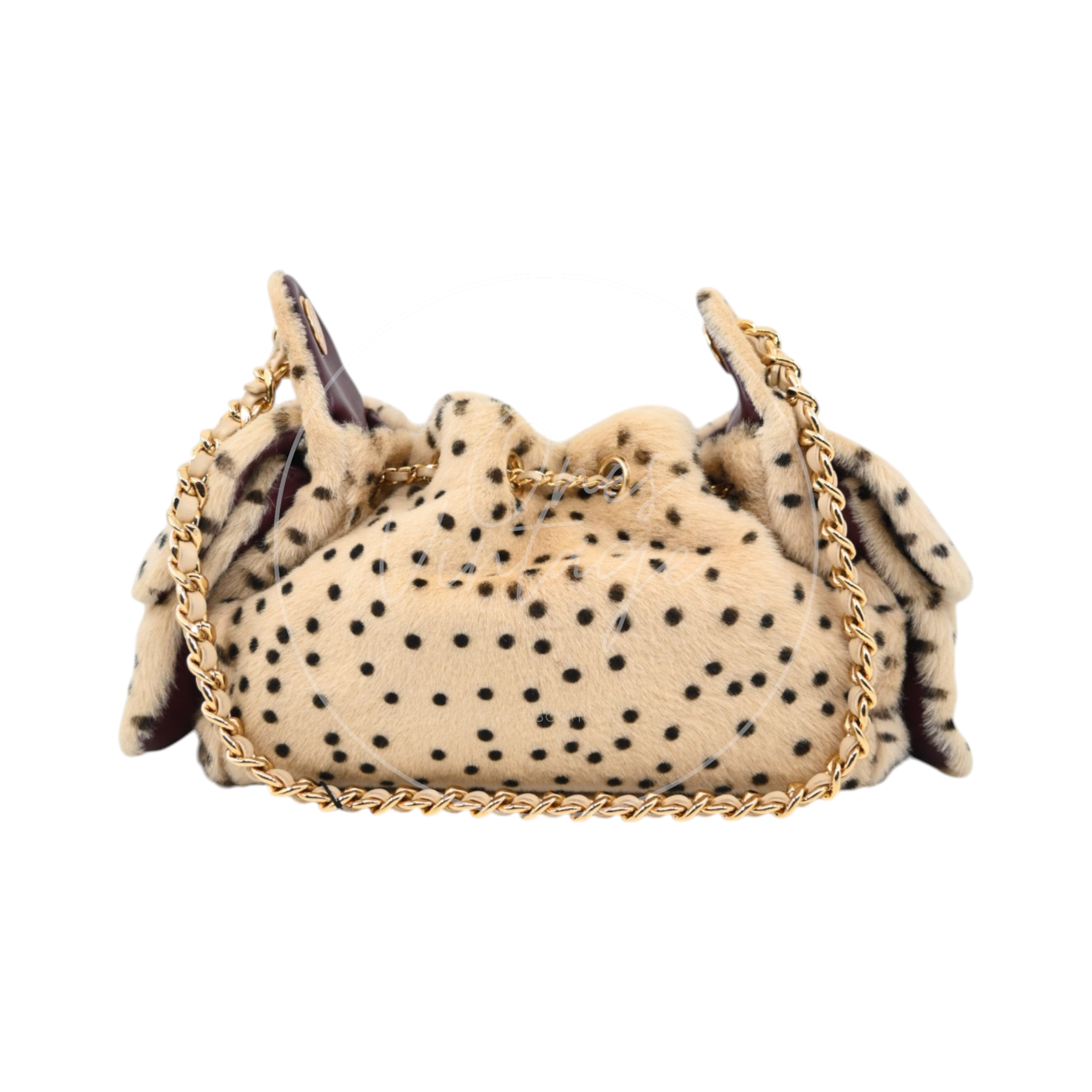 Chanel 25 Bag Mini Pony Hair Cheetah GHW Beige Black Series JX