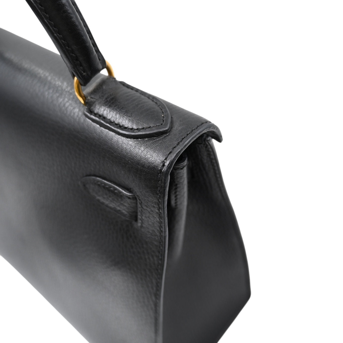 [Pre-owned Hermes Kelly 28 K28 Black Ardennes Stamp Square C handbag