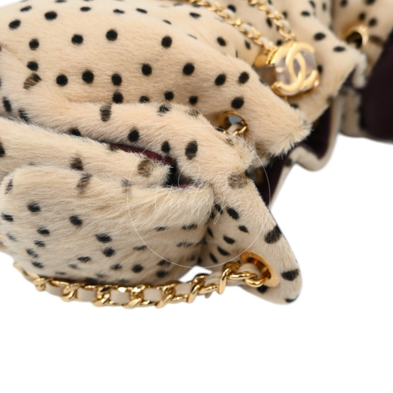 Chanel 25 Bag Mini Pony Hair Cheetah GHW Beige Black Series JX