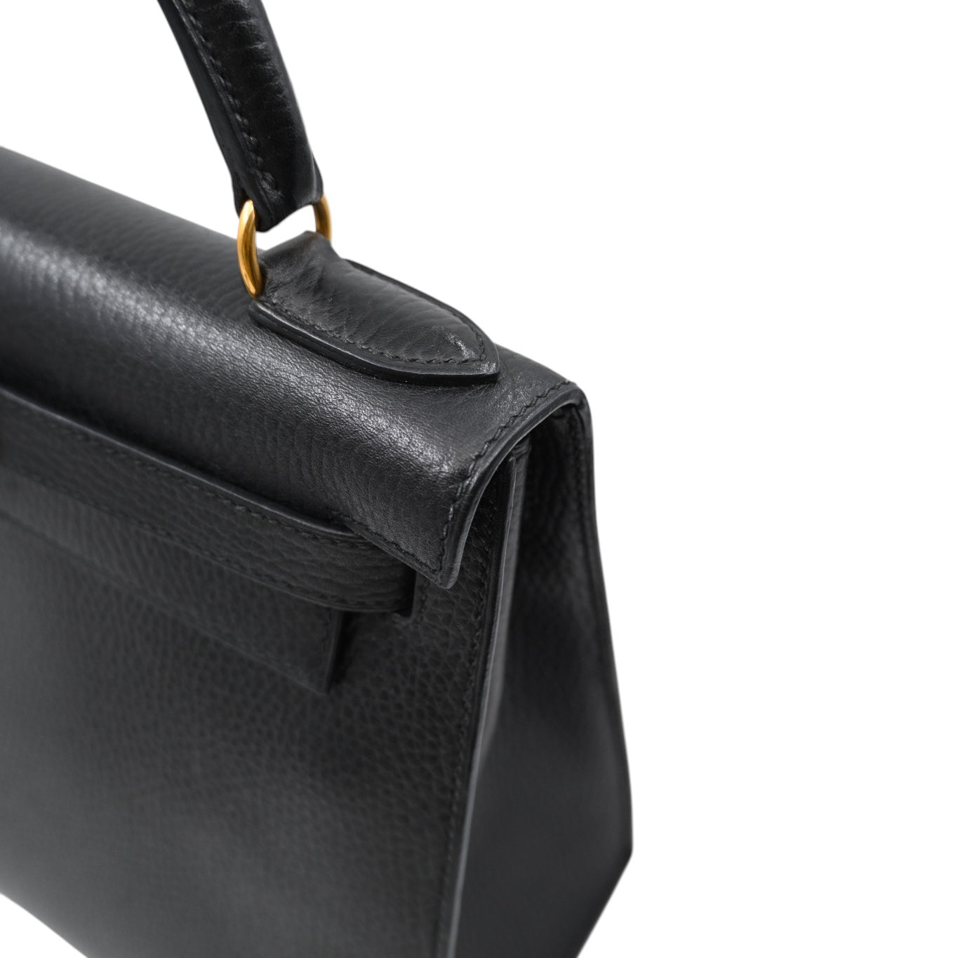 [Pre-owned Hermes Kelly 28 K28 Black Ardennes Stamp Square C handbag