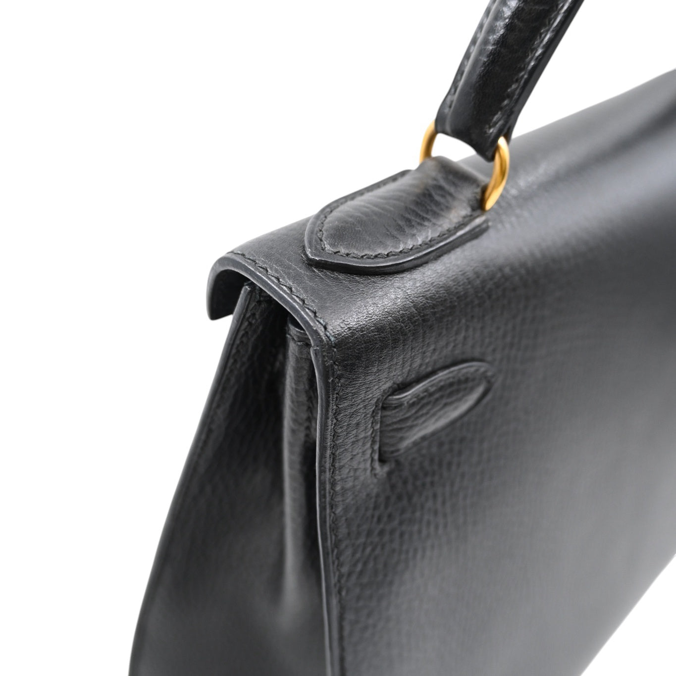 [Pre-owned Hermes Kelly 28 K28 Black Ardennes Stamp Square C handbag