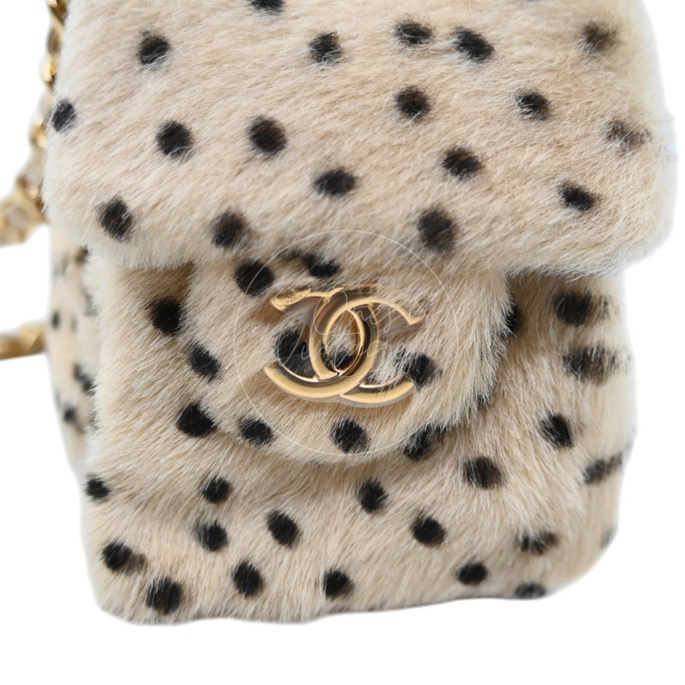 Chanel 25 Bag Mini Pony Hair Cheetah GHW Beige Black Series JX