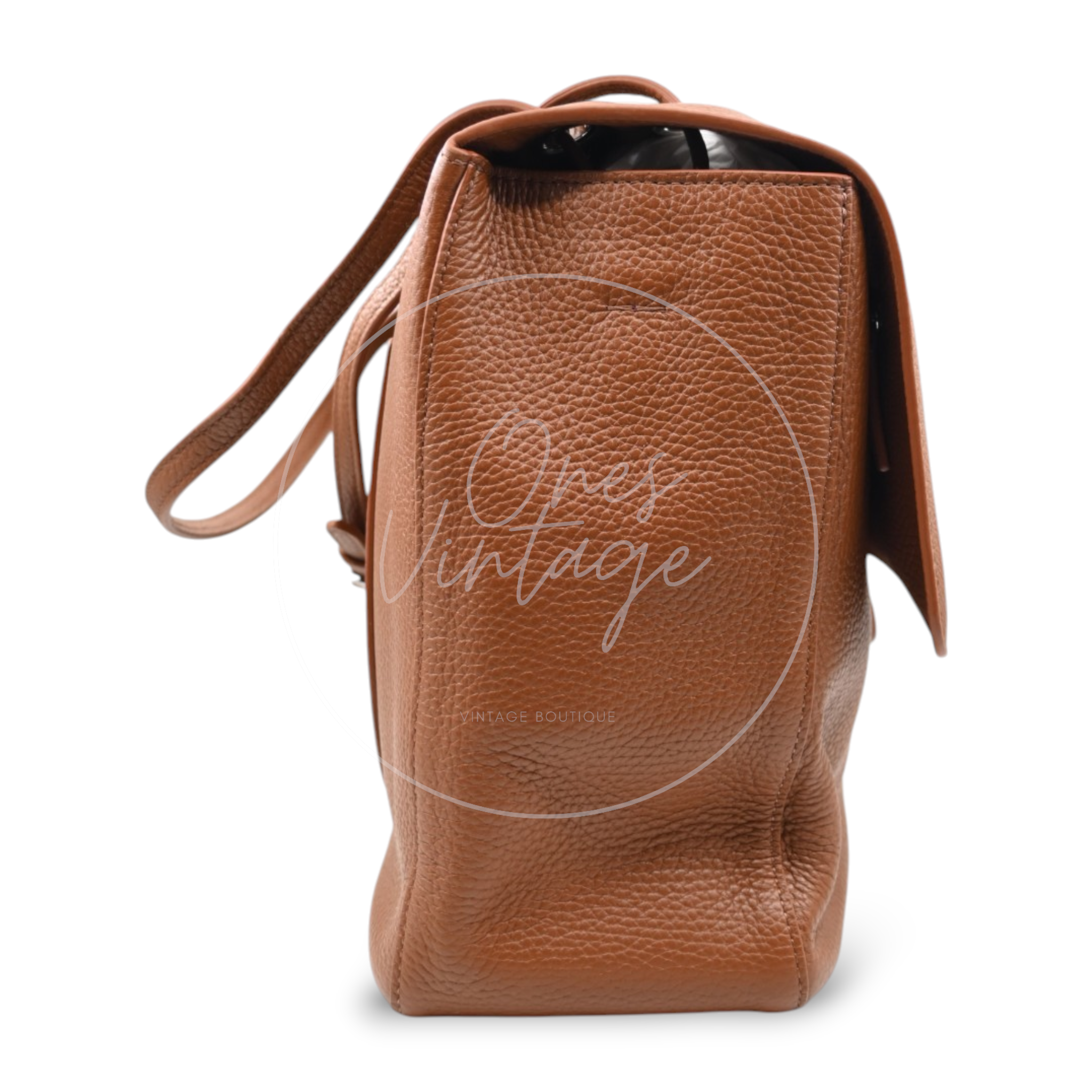 Chanel Maxi Flap Bag Grained Calfskin Caramel SHW Series X6