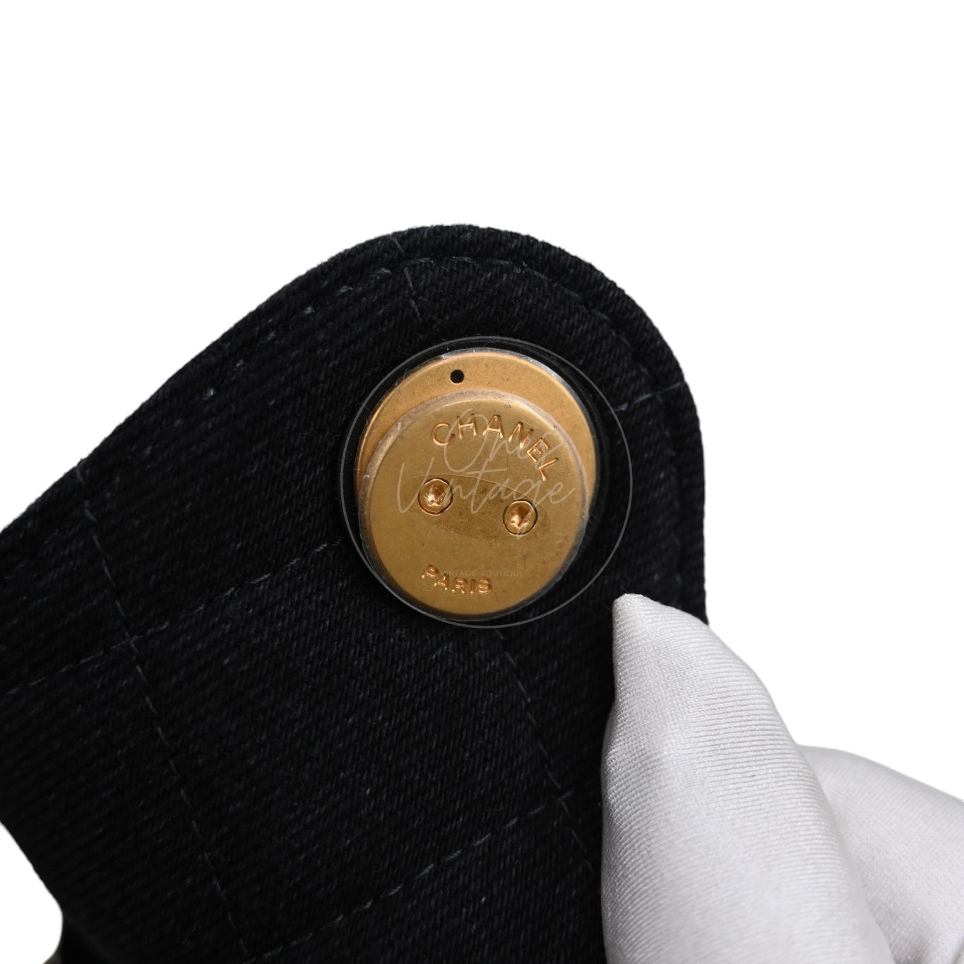 [Unused] Chanel 25 Small Black Denim Handbag