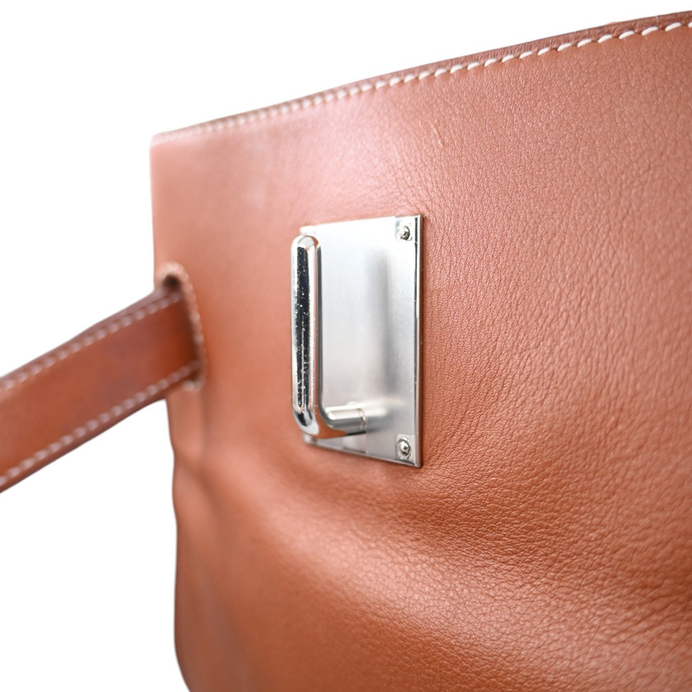 Hermès Kelly 50 Relax in Fauve Sikkim leather with palladium-plated hardware, Square N stamp, right closure-strap hardware plate