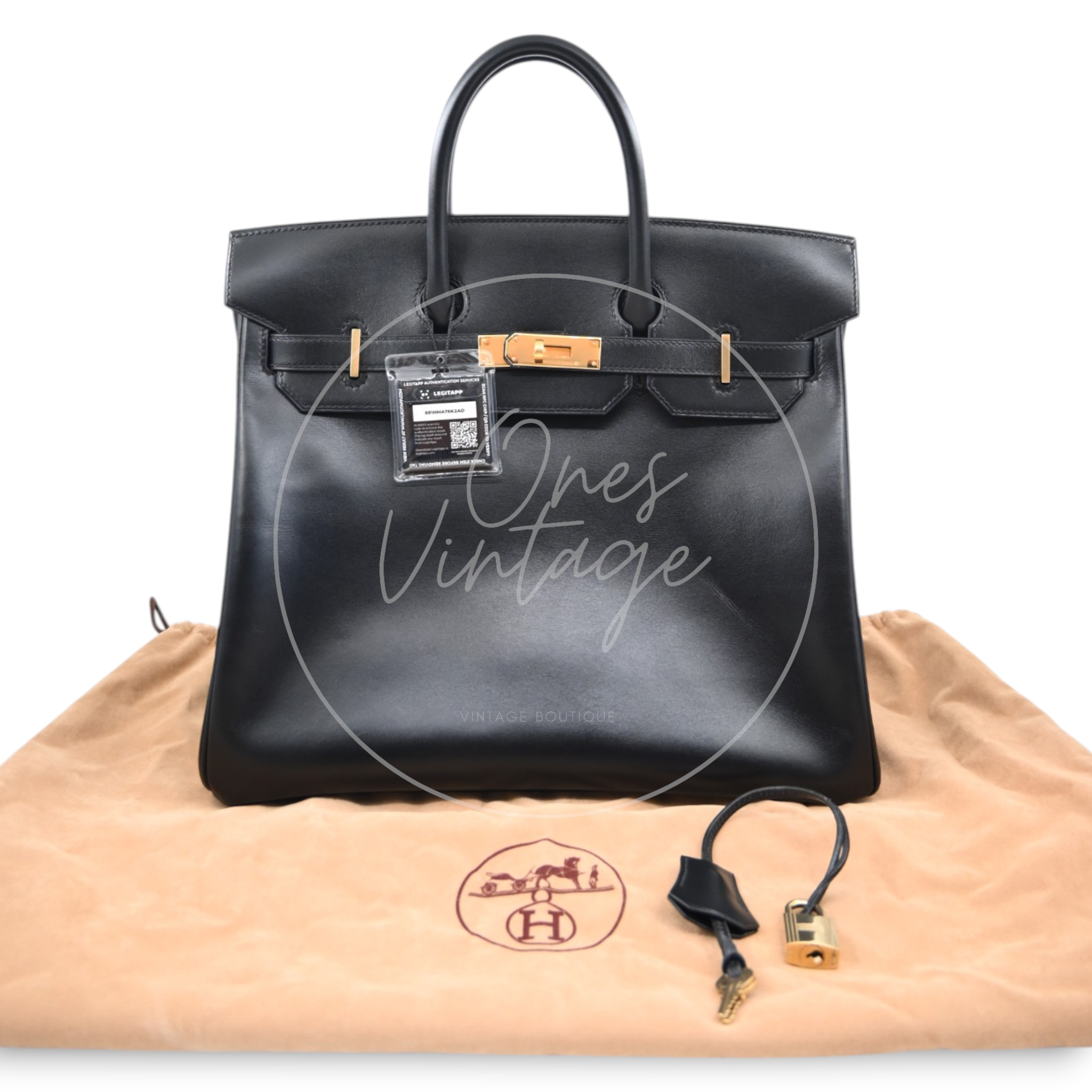 Hermes Birkin HAC 32 Box Calfskin GHW Black Square A