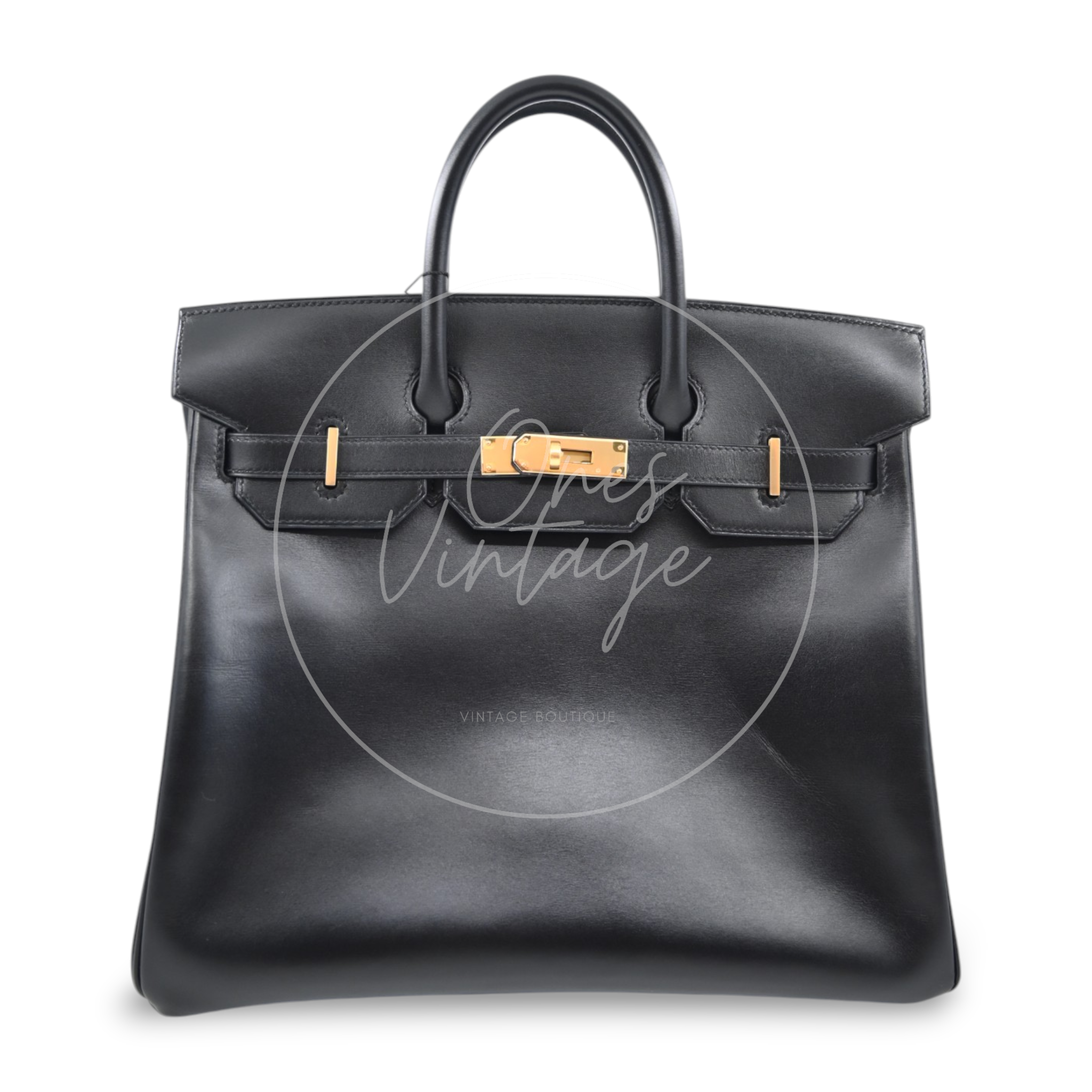 Hermes Birkin HAC 32 Box Calfskin GHW Black Square A