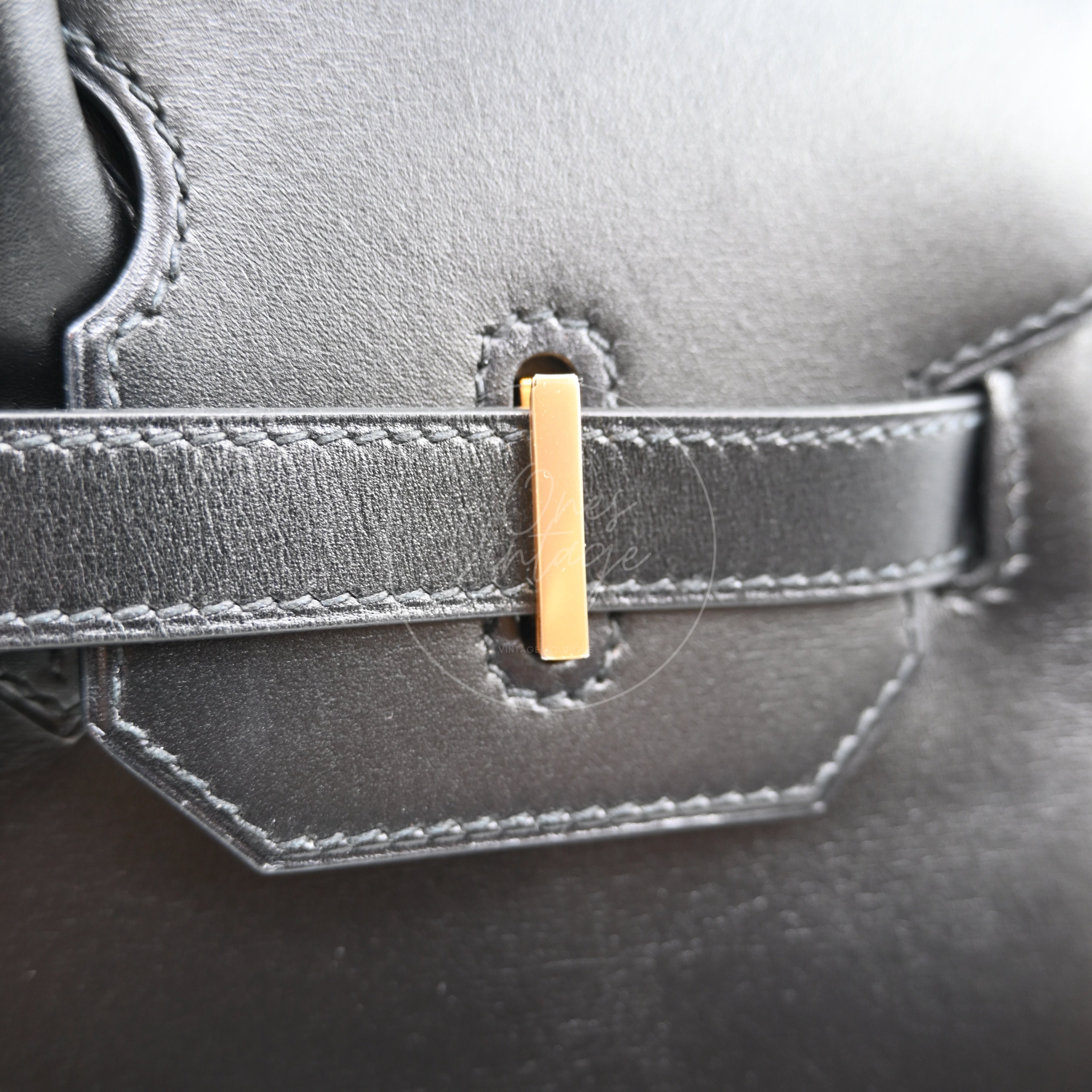 Hermes Birkin HAC 32 Box Calfskin GHW Black Square A